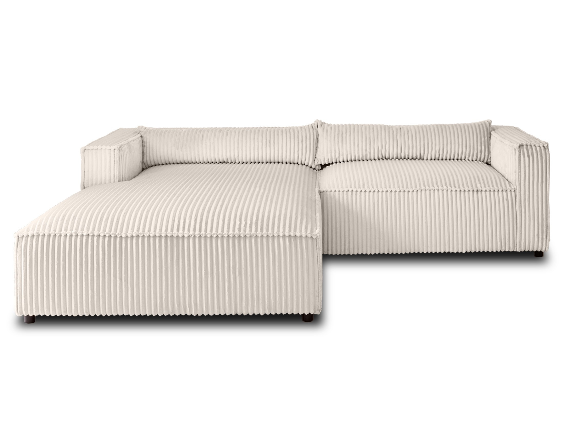 Canapé d'angle 4 places Blanc Velours Design Confort