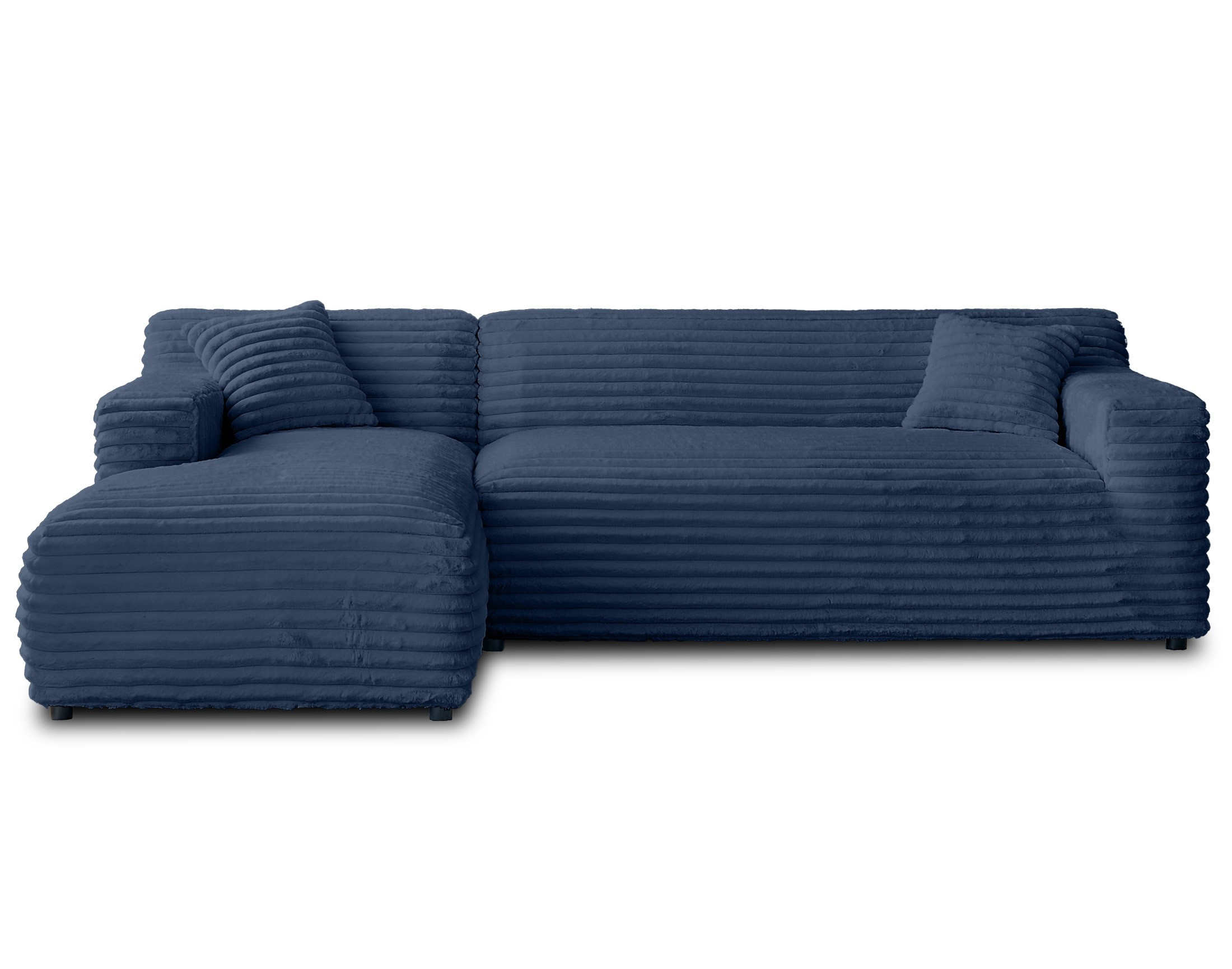 Canapé d'angle 4 places Bleu Velours Design Confort Promotion