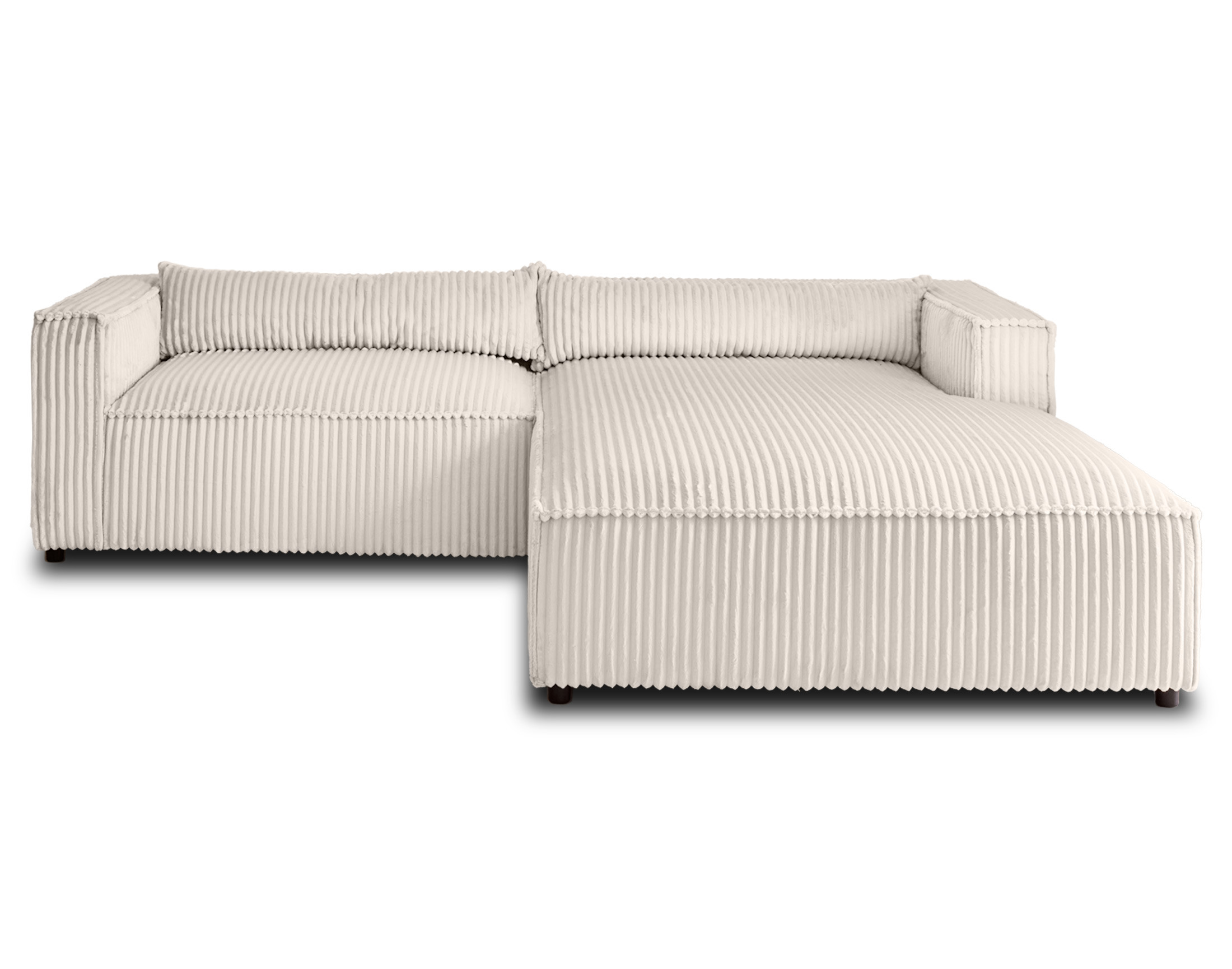 Canapé d'angle 4 places Blanc Velours Design Confort
