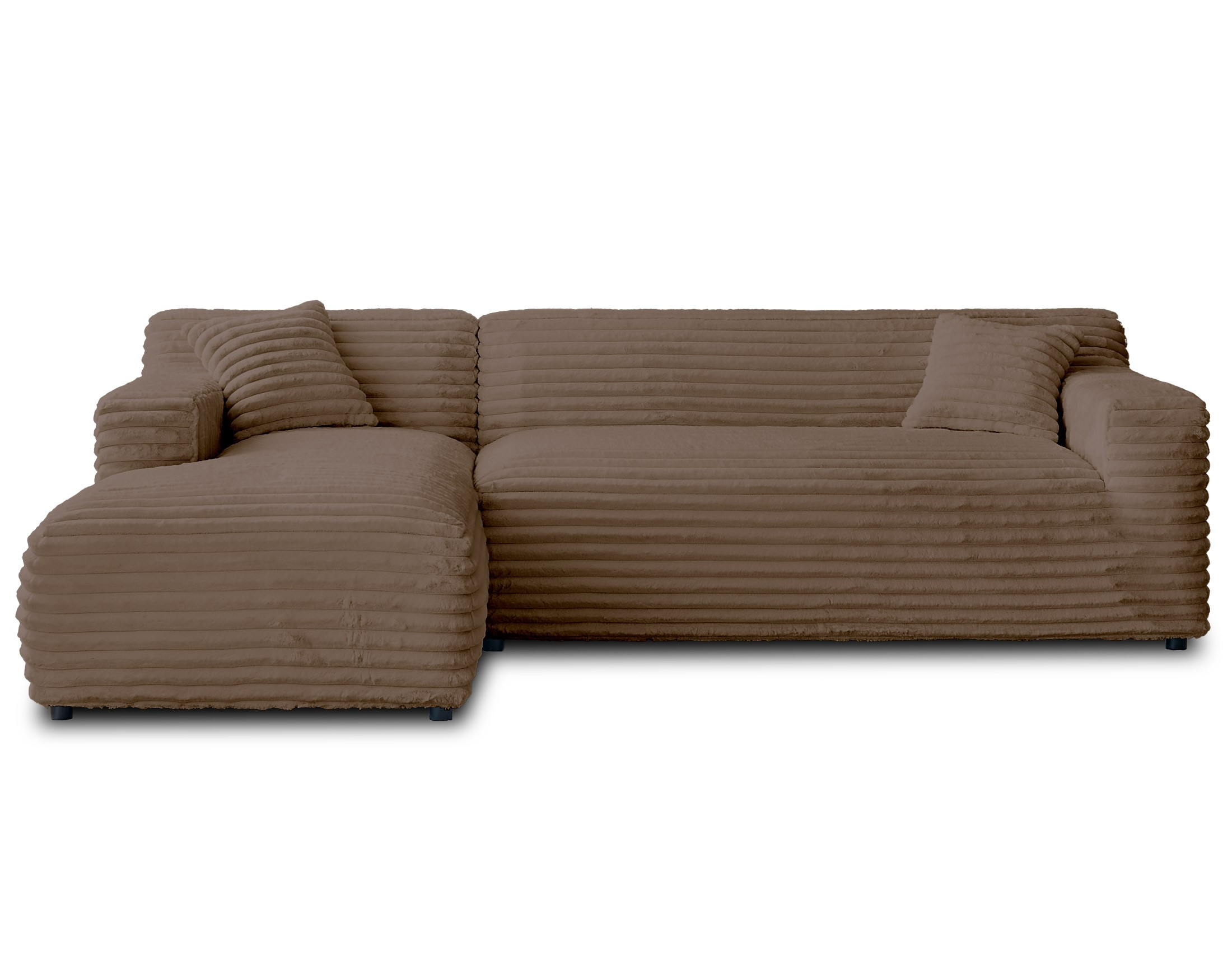 Canapé d'angle 4 places Marron Velours Design Confort Promotion