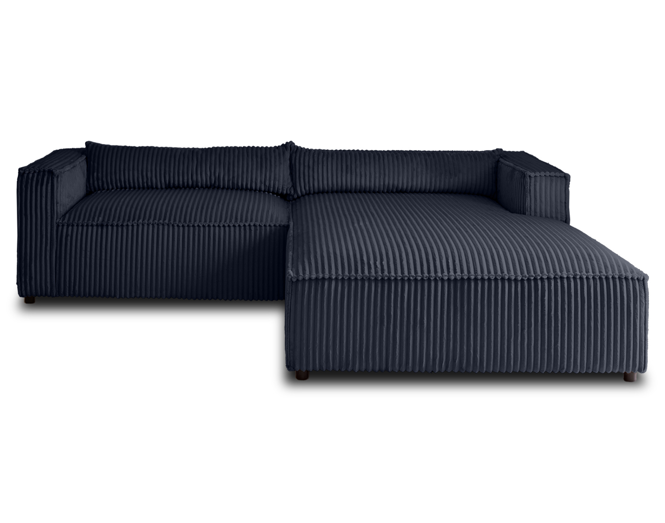 Canapé d'angle 4 places Bleu Velours Design Confort