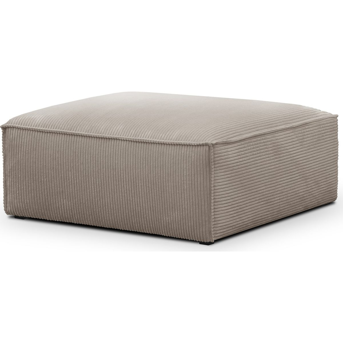 Pouf / repose-pieds en velours côtelé taupe