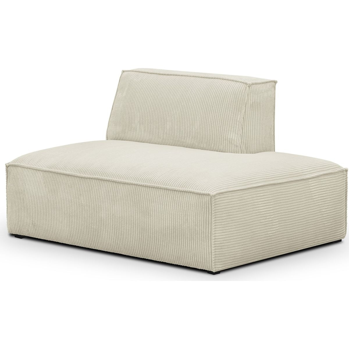 Module d’angle ouvert à droite 2 places en velours côtelé beige