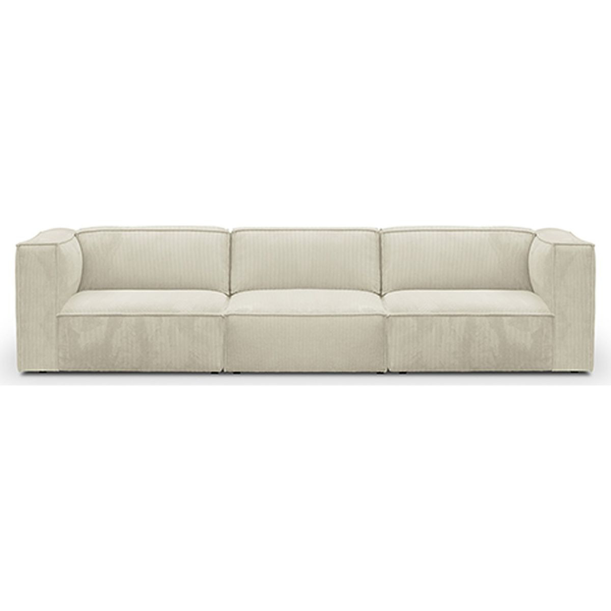 Canapé modulable 5 places en velours côtelé beige