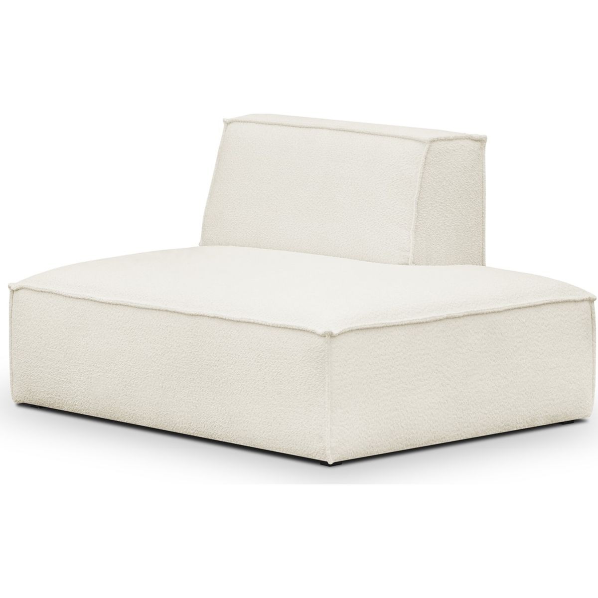 Module d’angle ouvert à droite 2 places en tissu bouclette écru