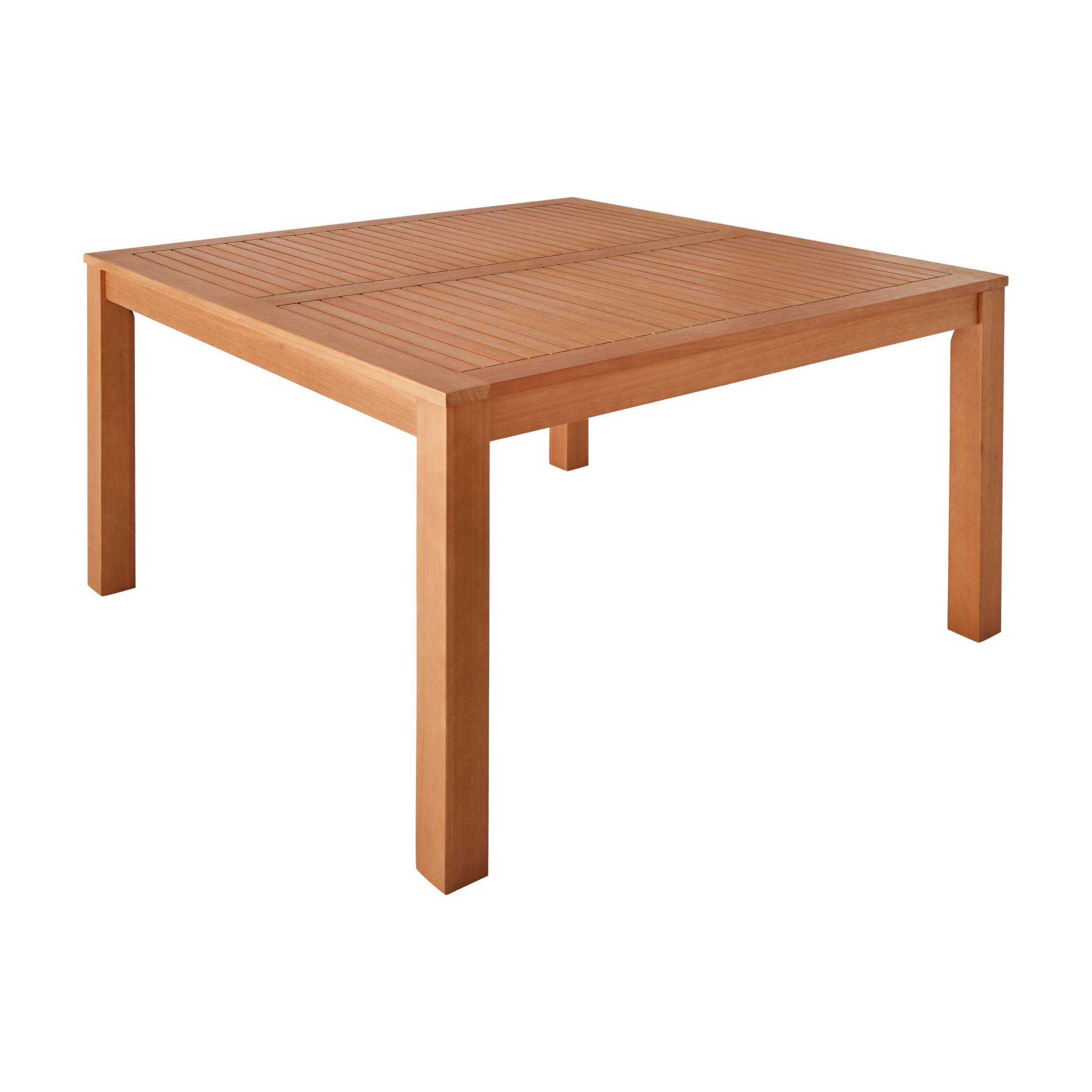 Table de jardin carrée, en bois d'eucalyptus