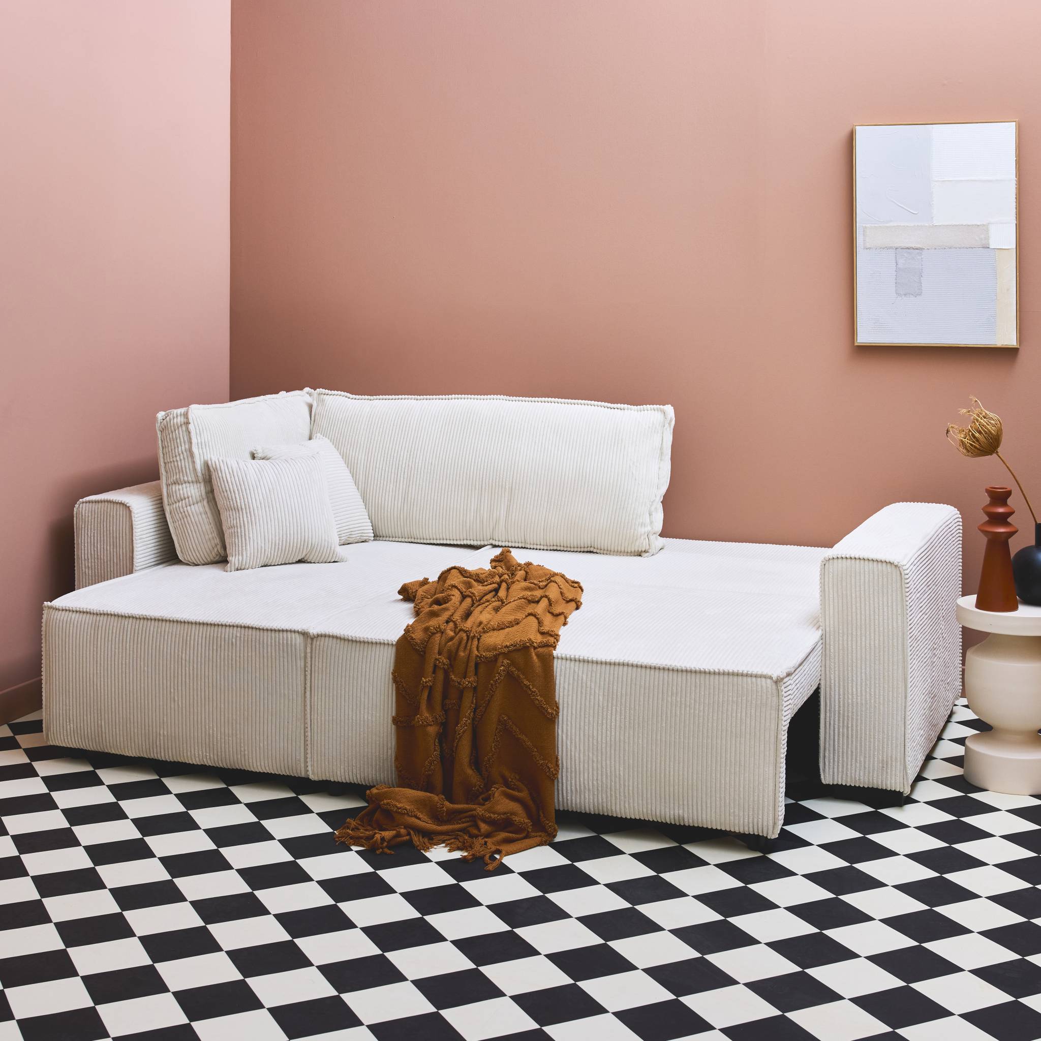 Produit similaire: feel - Canapé convertible velours côtelé Blanc