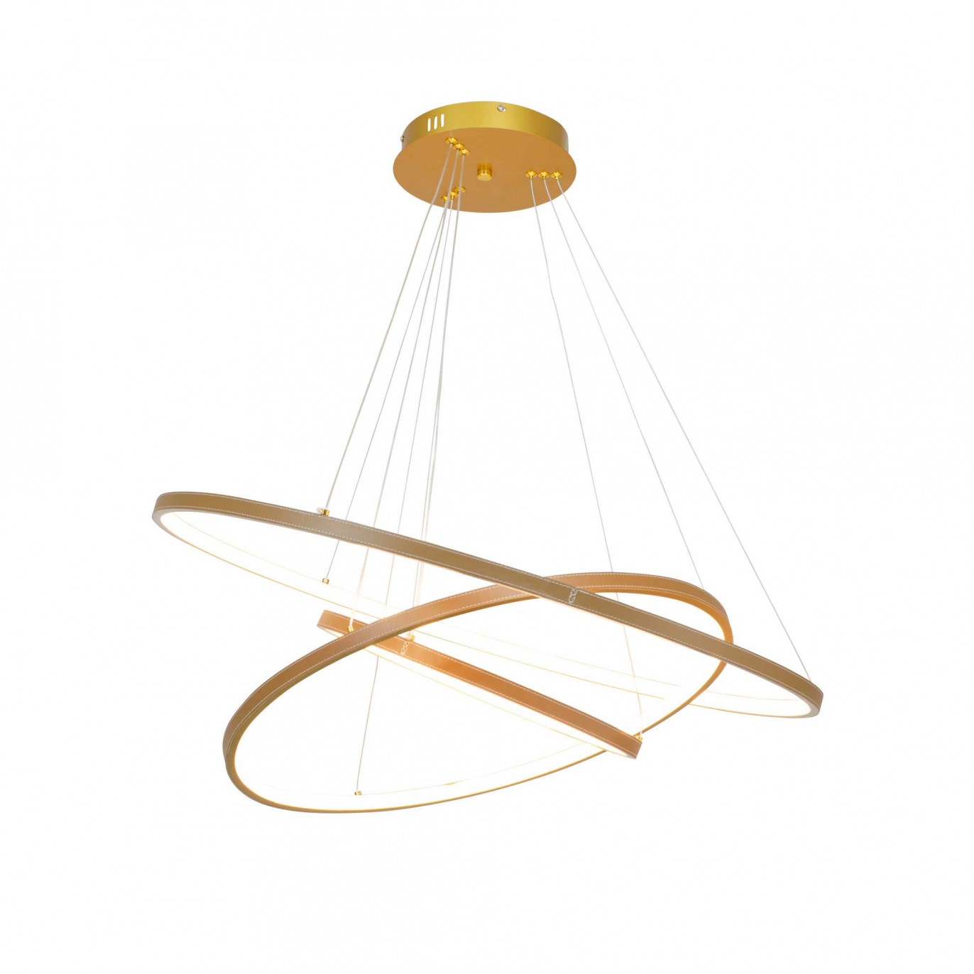 Suspension noir en simili cuir marron