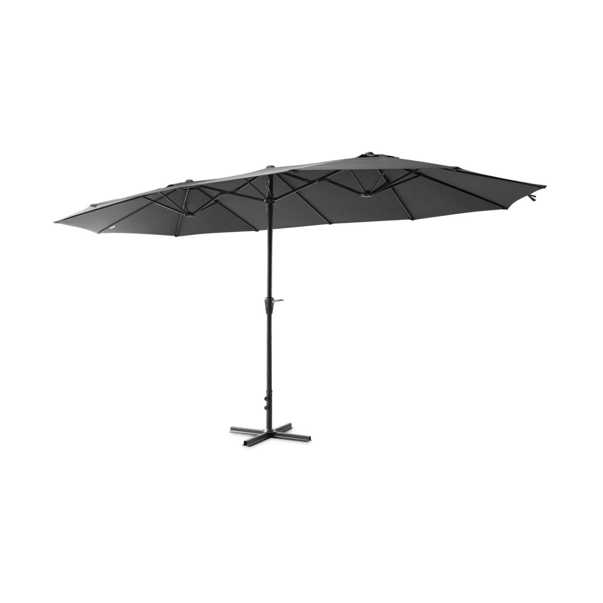 Parasol double taille xl anthracite 452 x 266cm