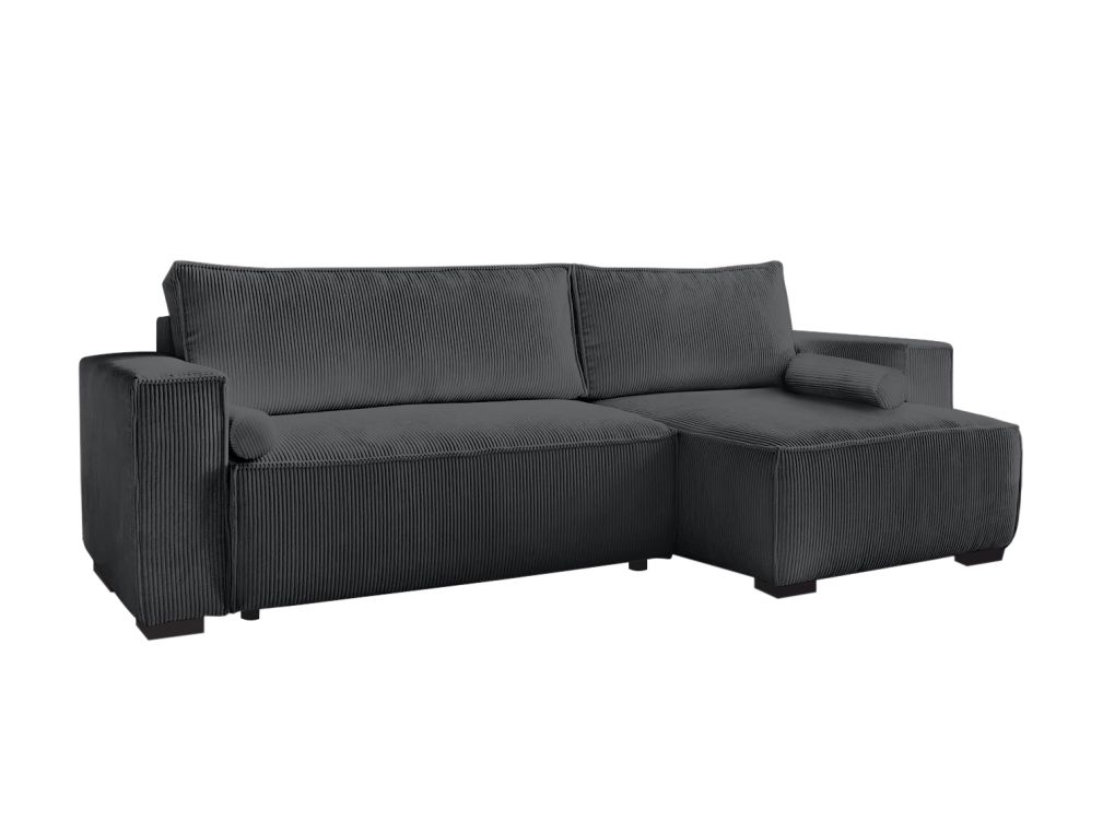 Canapé d'angle 3 places Gris Velours Design Confort Promotion