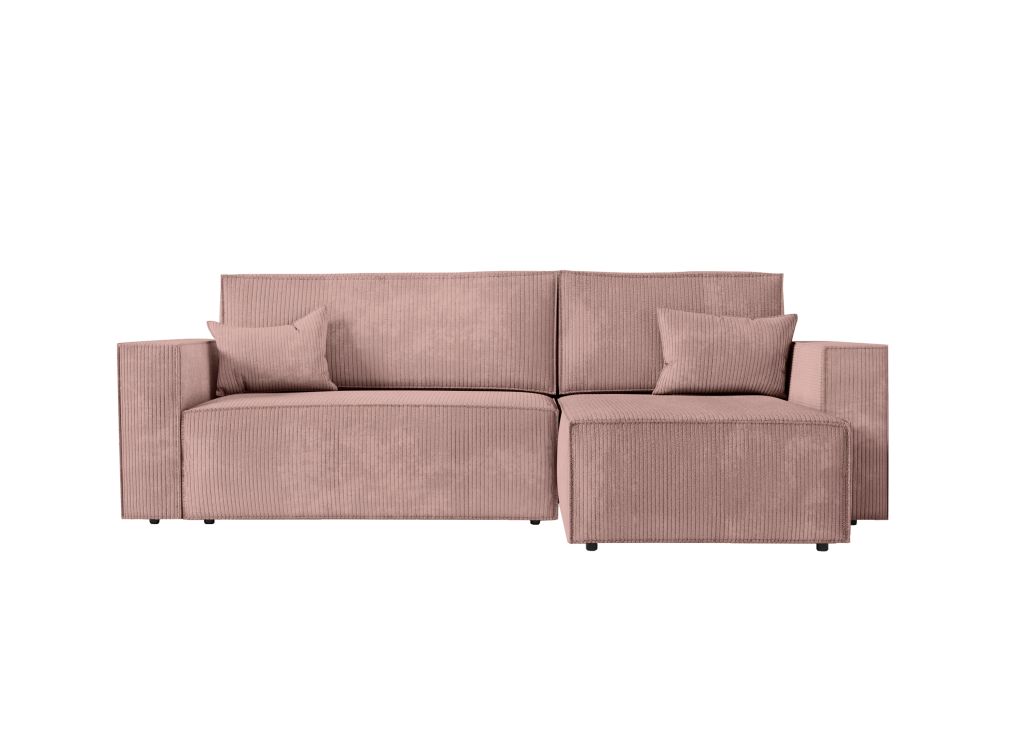 Canapé d'angle 3 places Rose Velours Design Confort Promotion