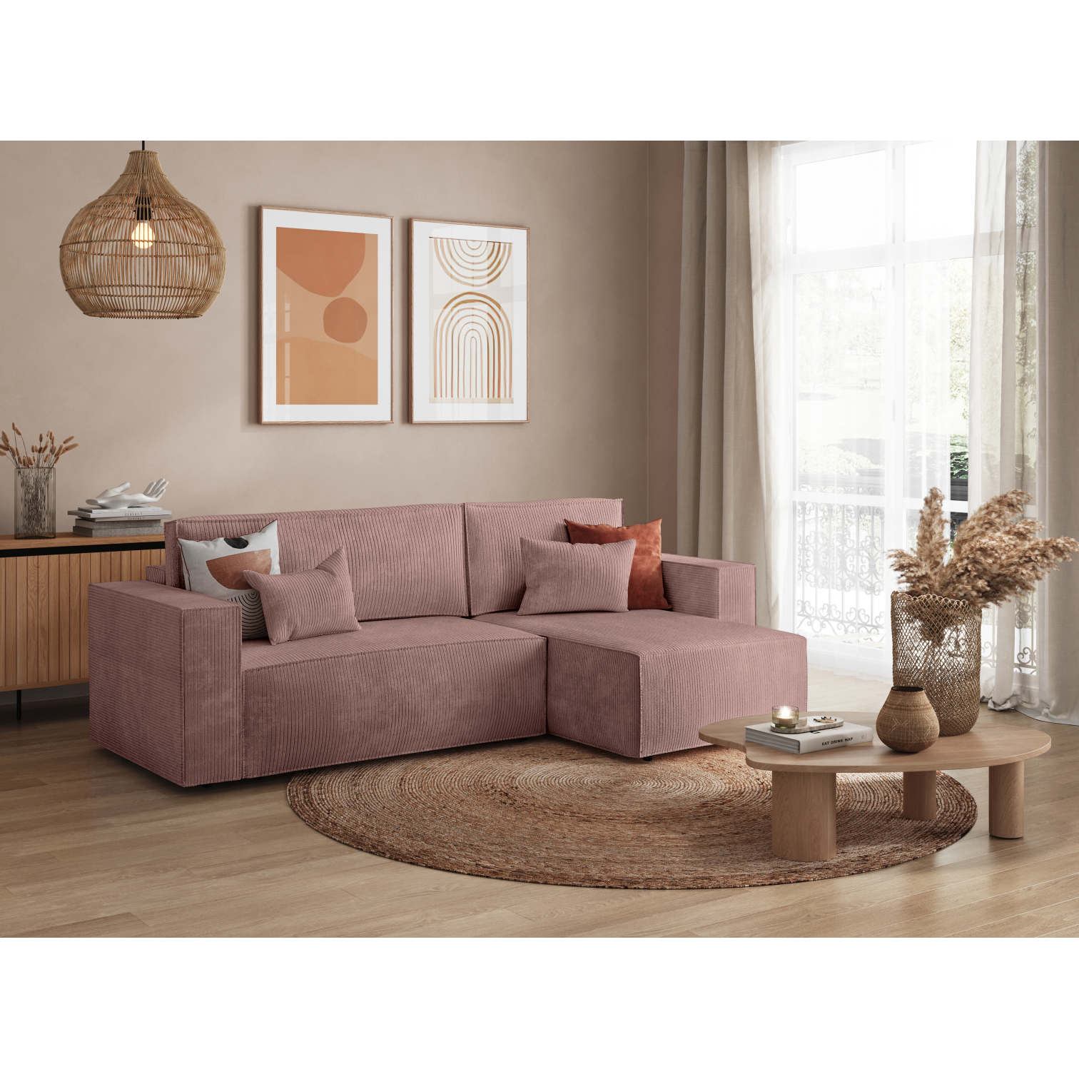 clarisse - Canapé convertible Rose - Vue supplémentaire 2