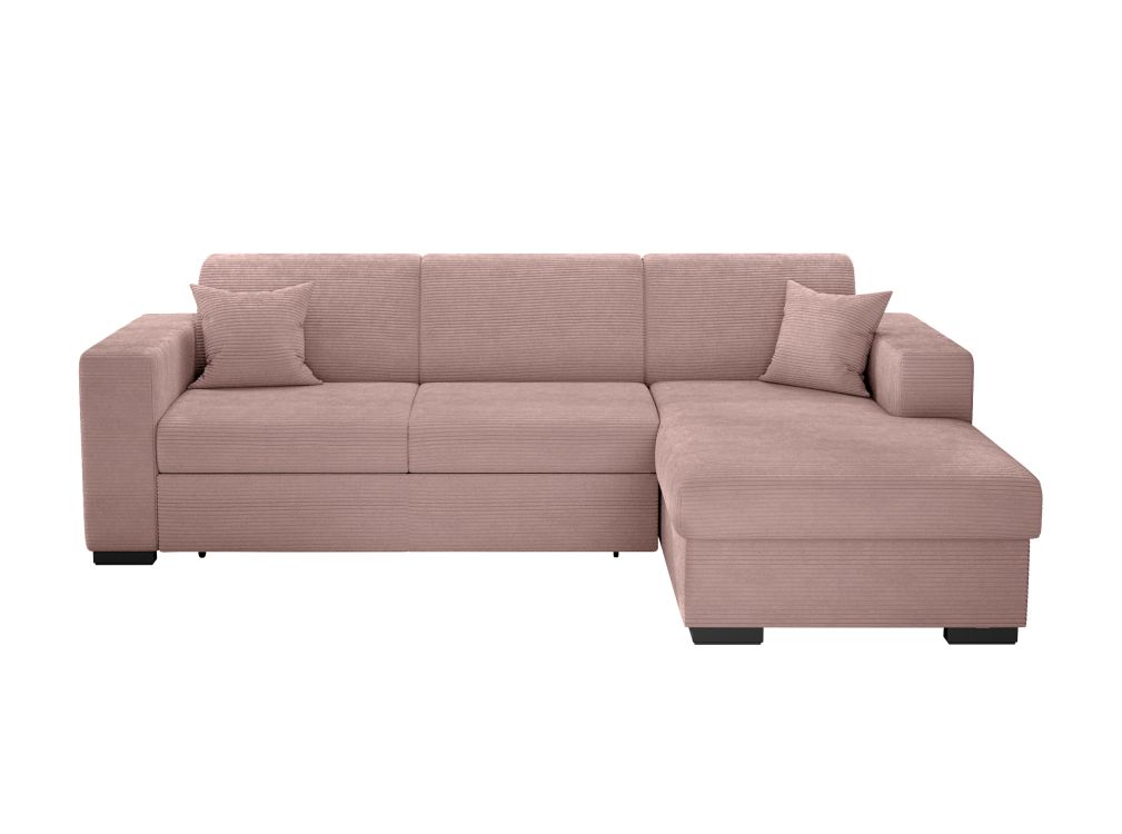 Canapé d'angle 4 places Rose Velours Moderne Confort Promotion