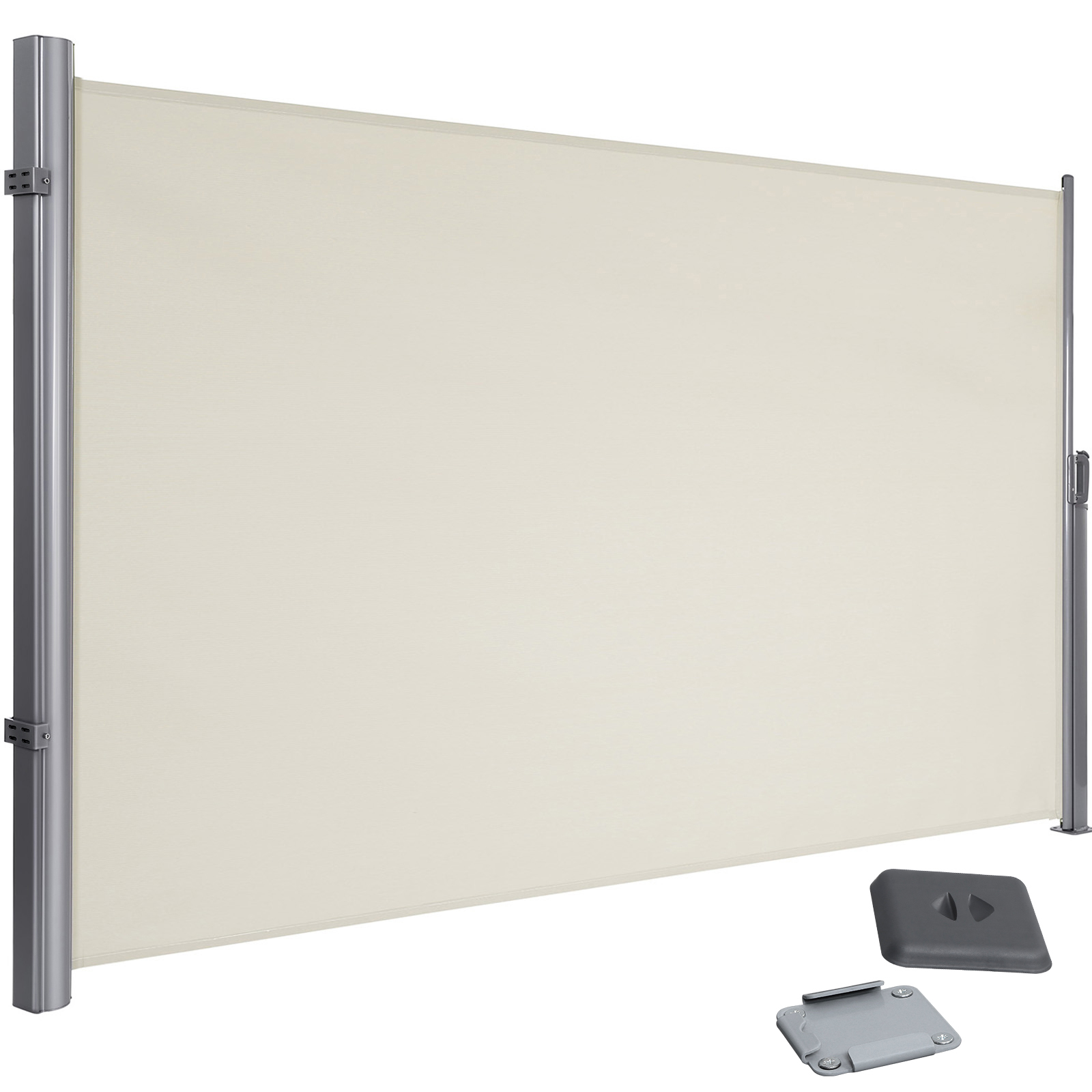 Store latéral aluminium rétractable brise-vue 180 x 350 cm beige