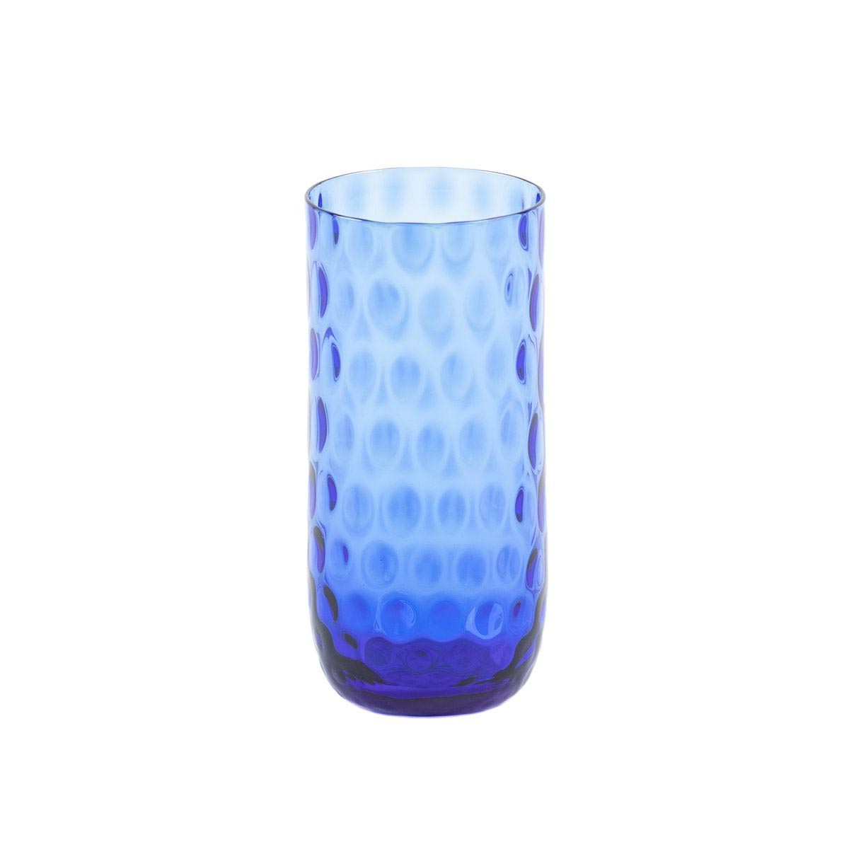 verre à eau en verre bleu h15xd7cm