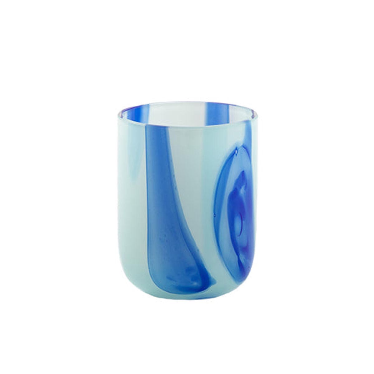verre à eau en verre bleu h9xd7cm