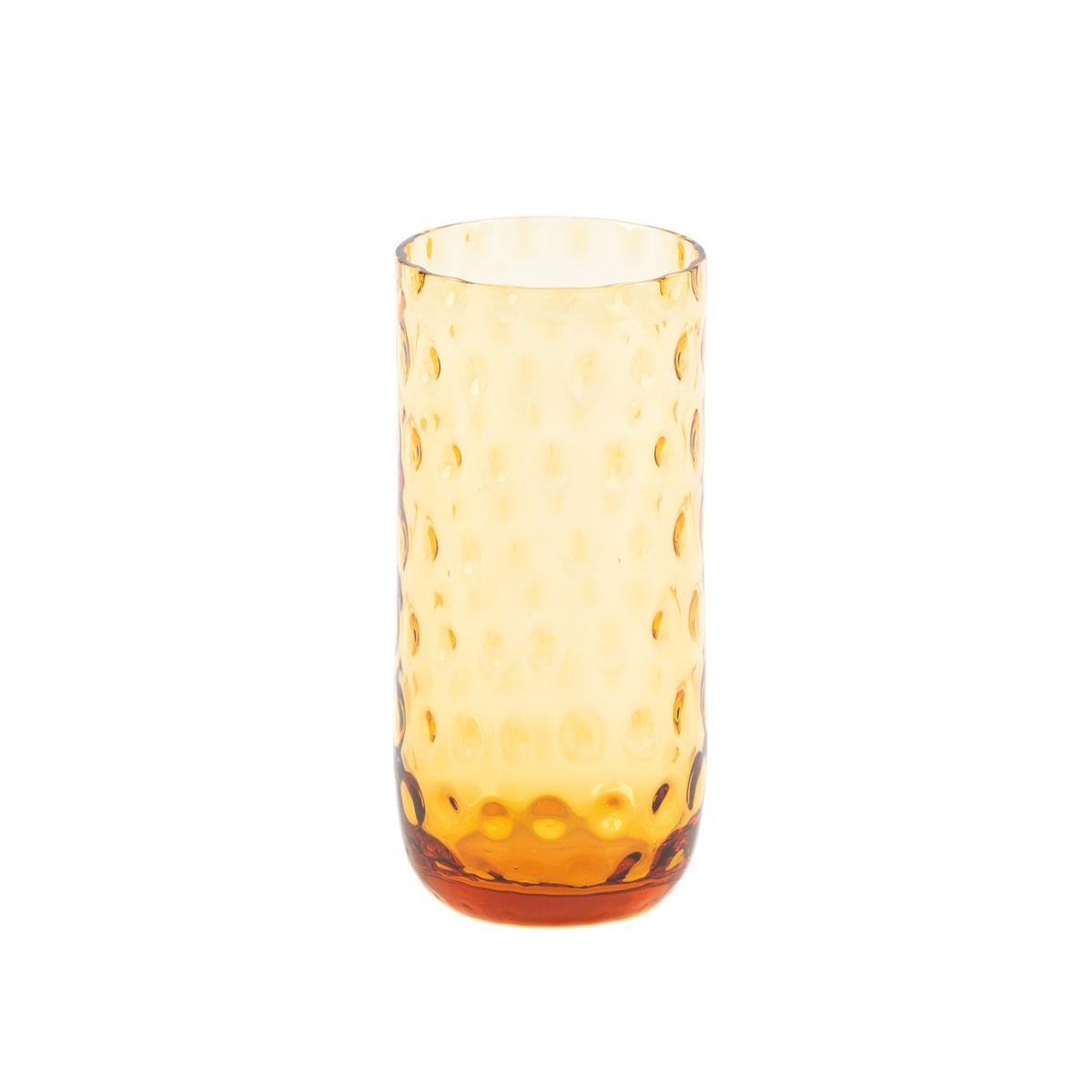 verre à eau en verre jaune h15xd7cm