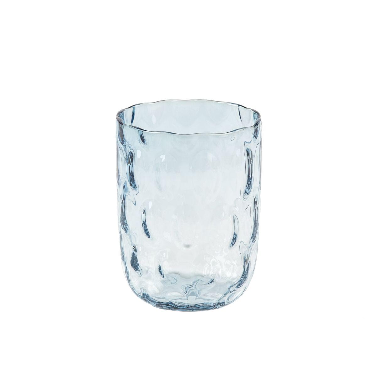 verre à eau en verre bleu h9xd7cm