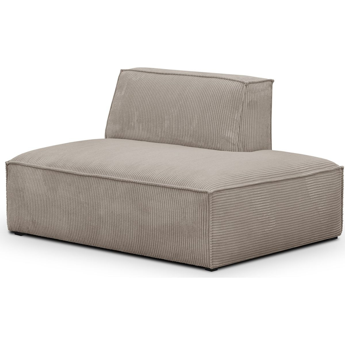 Module d’angle ouvert à droite 2 places en velours côtelé taupe