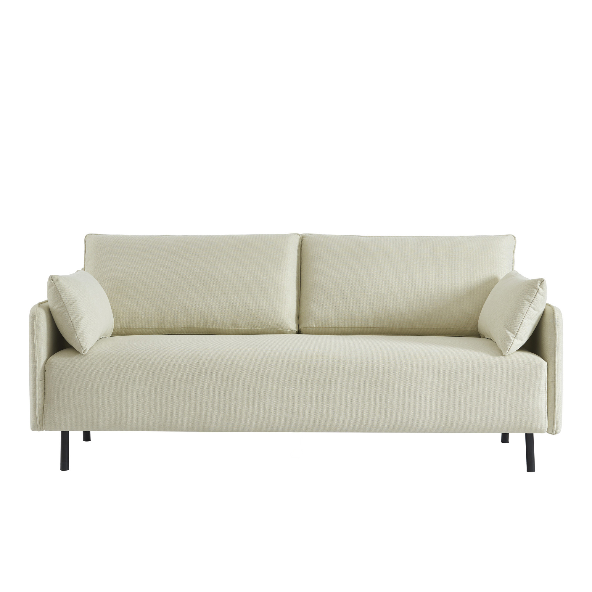Canapé droit en tissu 3 places beige