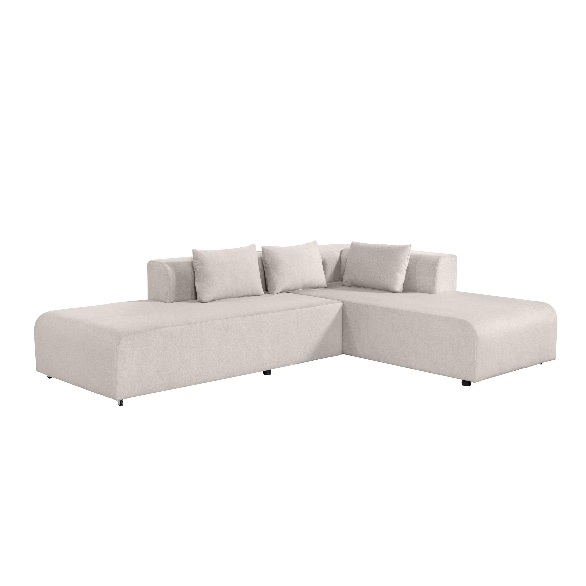 Canapé d'angle 4 places Beige Tissu Design Confort Promotion