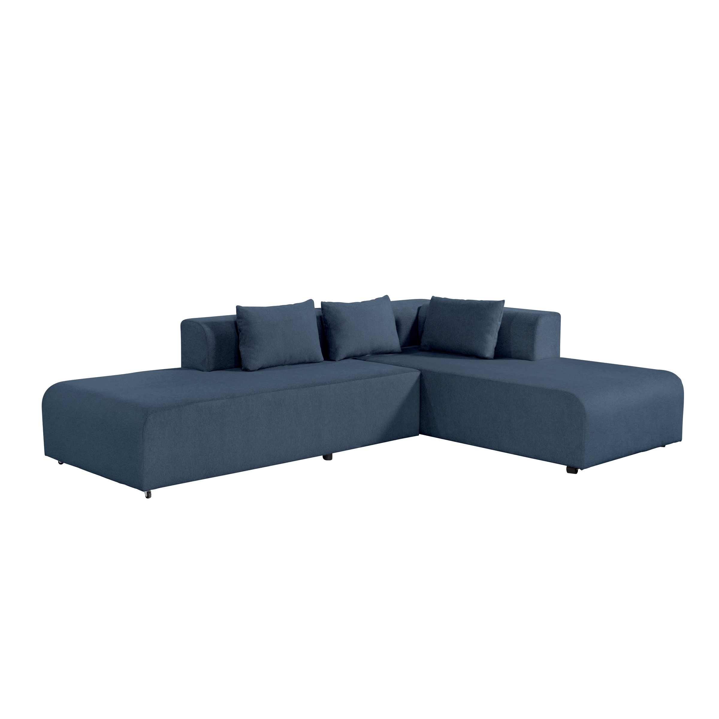 Canapé d'angle 4 places Bleu Tissu Design Confort Promotion