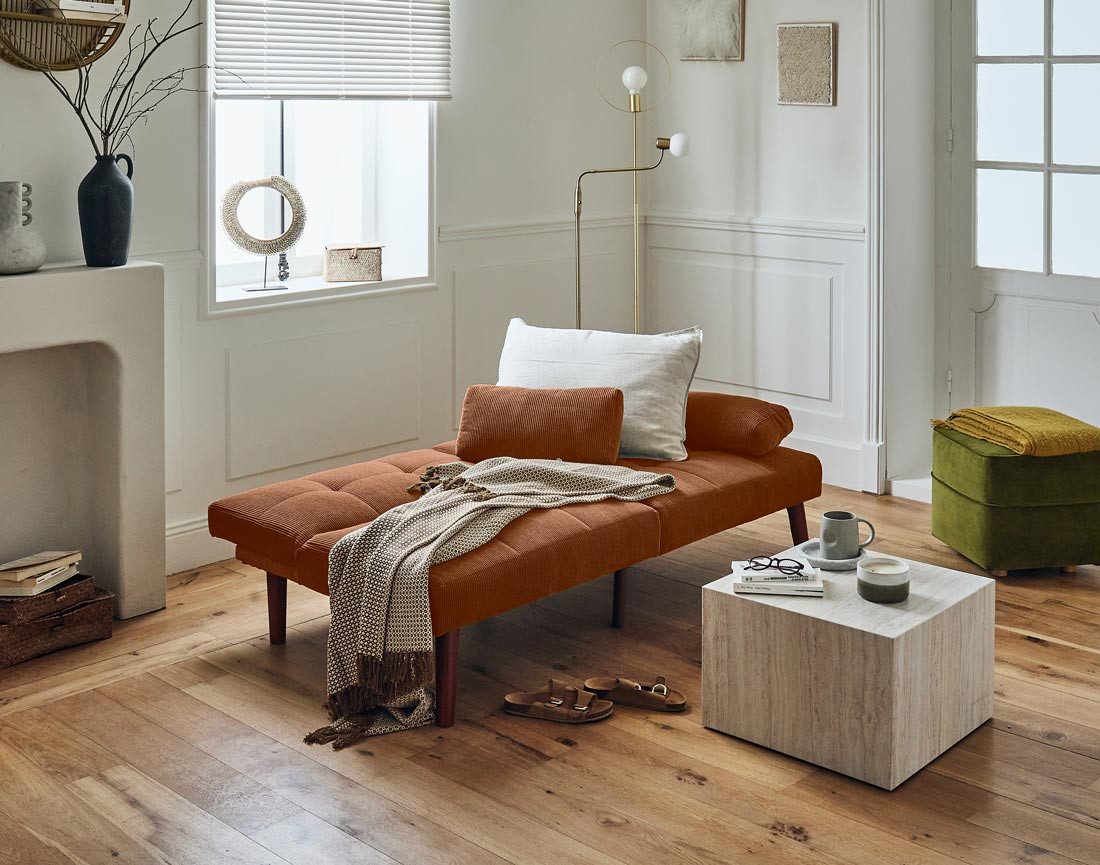 philae - Canapé velours côtelé Rouge - Vue supplémentaire 2