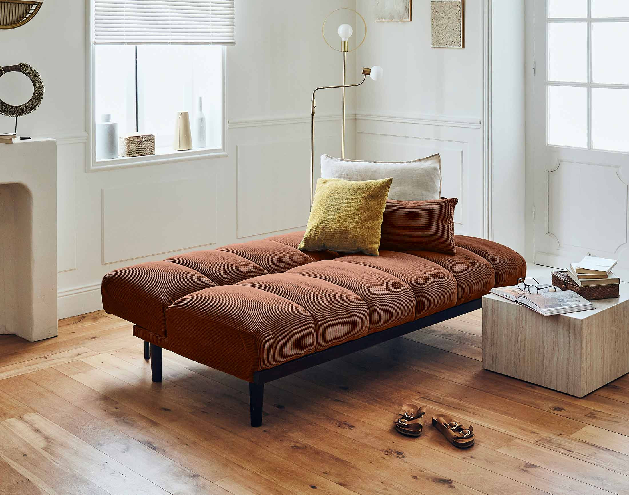 samarra - Canapé velours côtelé Rouge - Vue supplémentaire 2