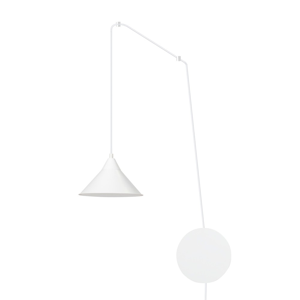 Applique réglable avec câble de 5m et abat-jour métallique blanc