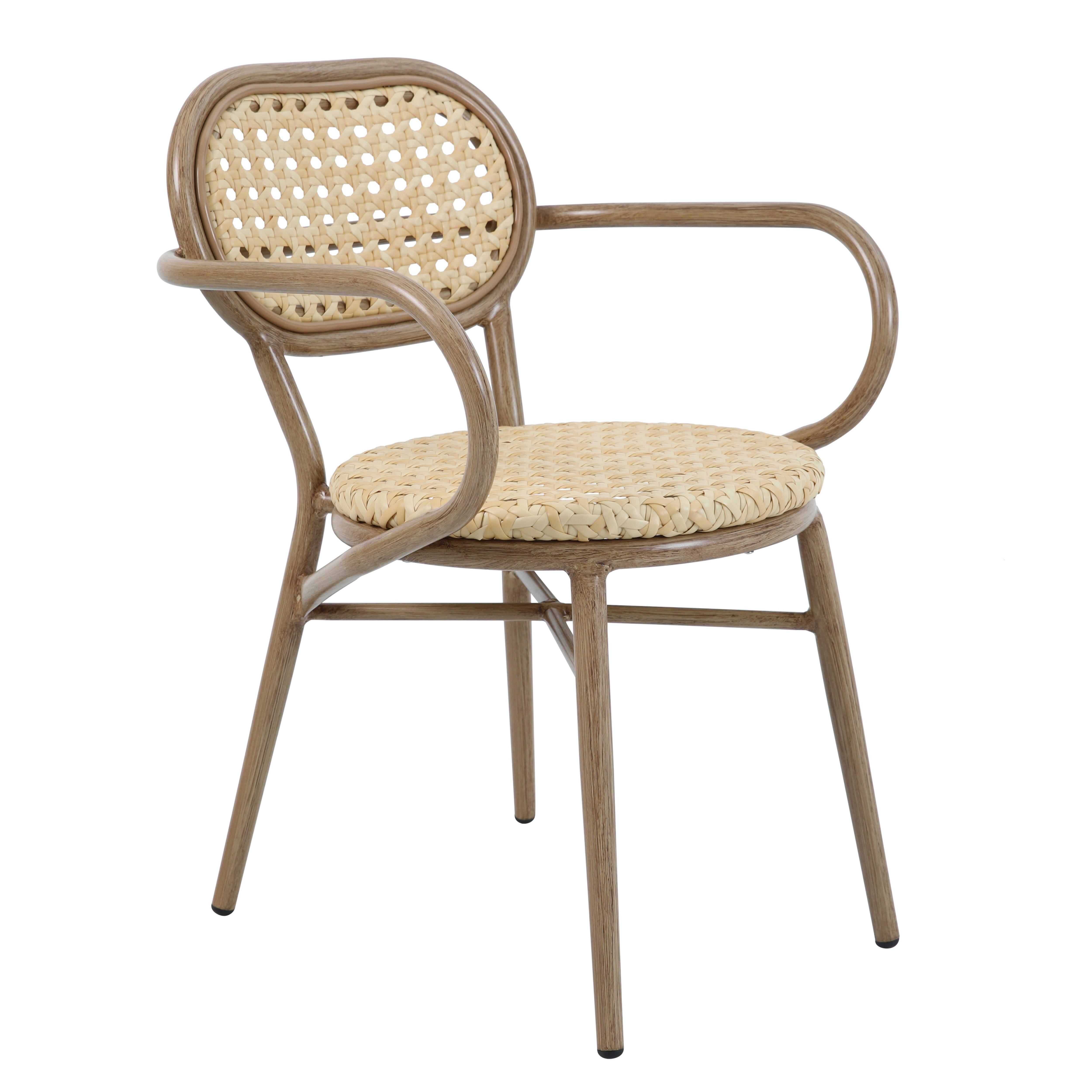 Fauteuil de terrasse en rotin synthétique et aluminium