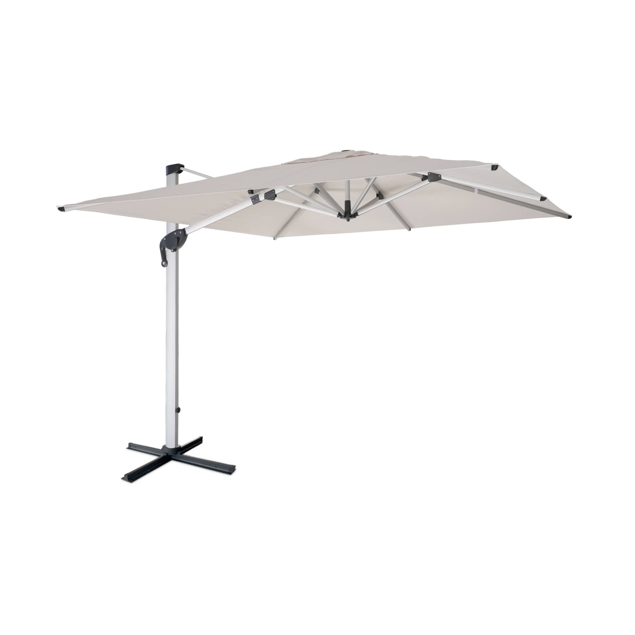 Parasol déporté haut de gamme 3x3m beige + housse