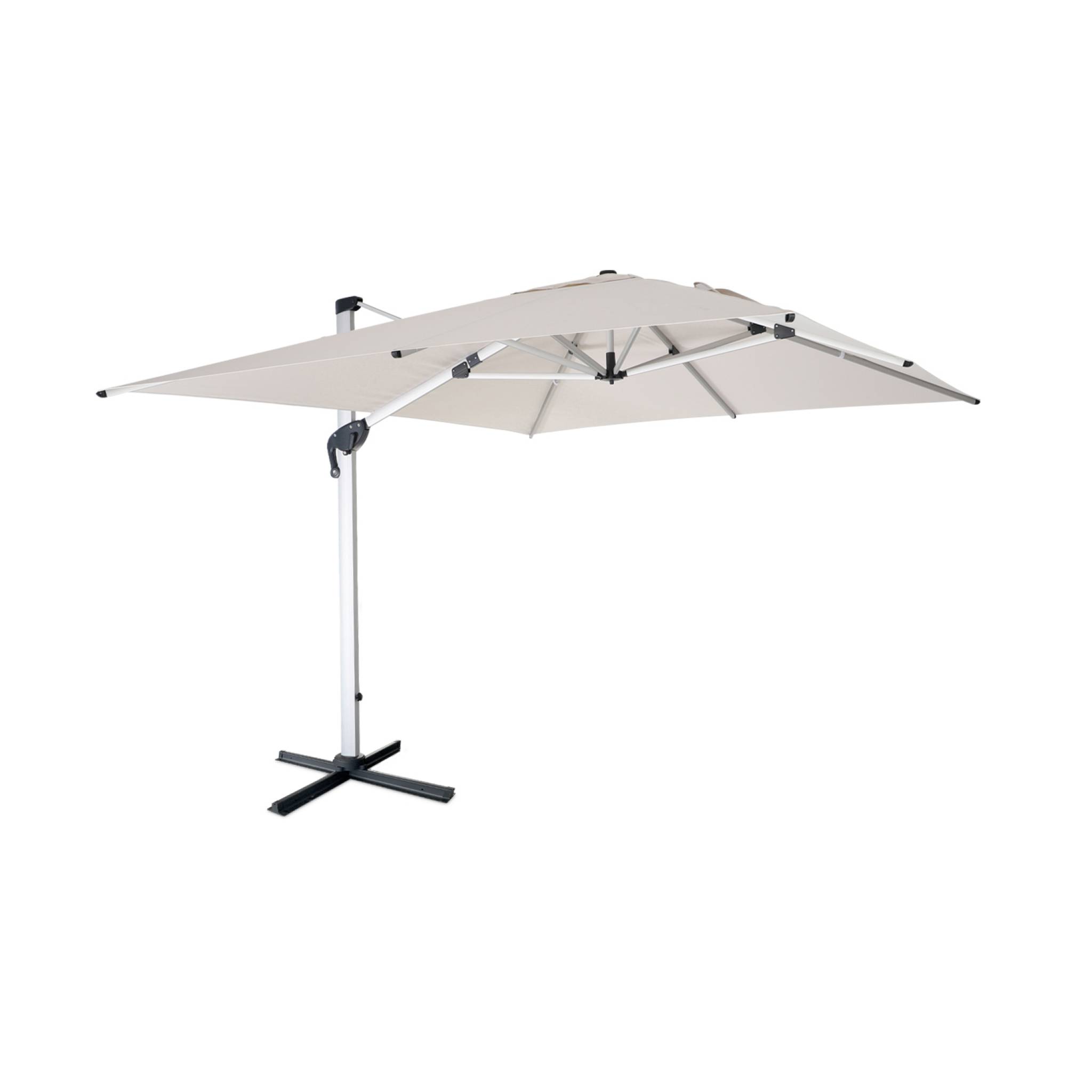 Parasol déporté haut de gamme 3x4m beige + housse