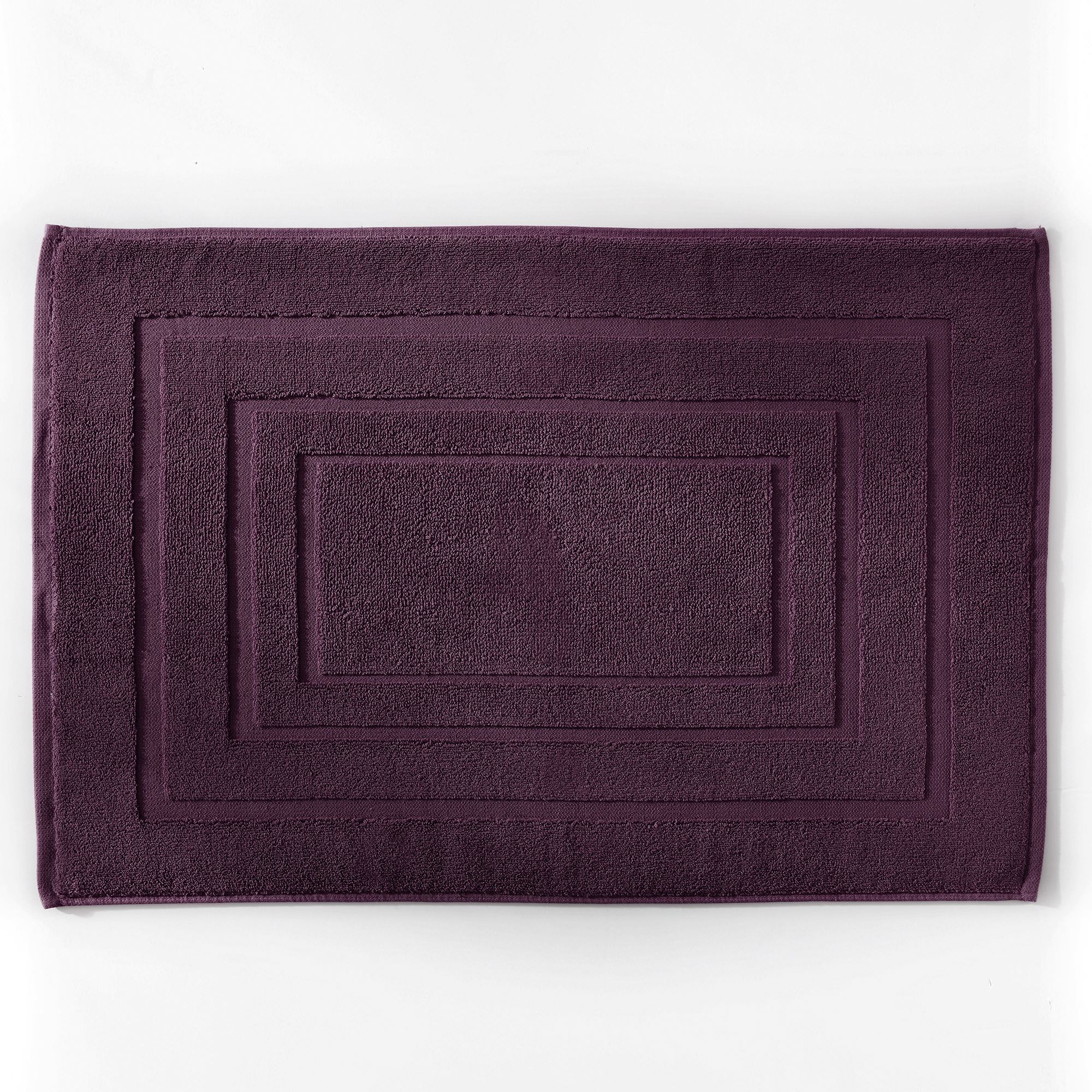 tapis de bain 60x100 violet aubergine en coton 900 g/m²