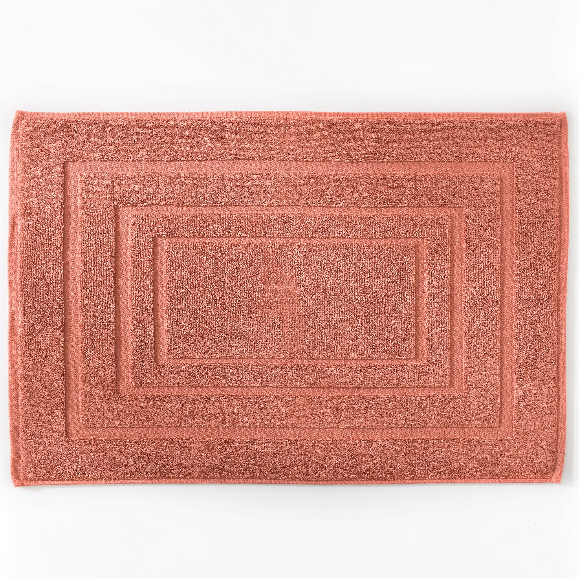 tapis de bain 50x75 orange terracotta en coton 900 g/m²