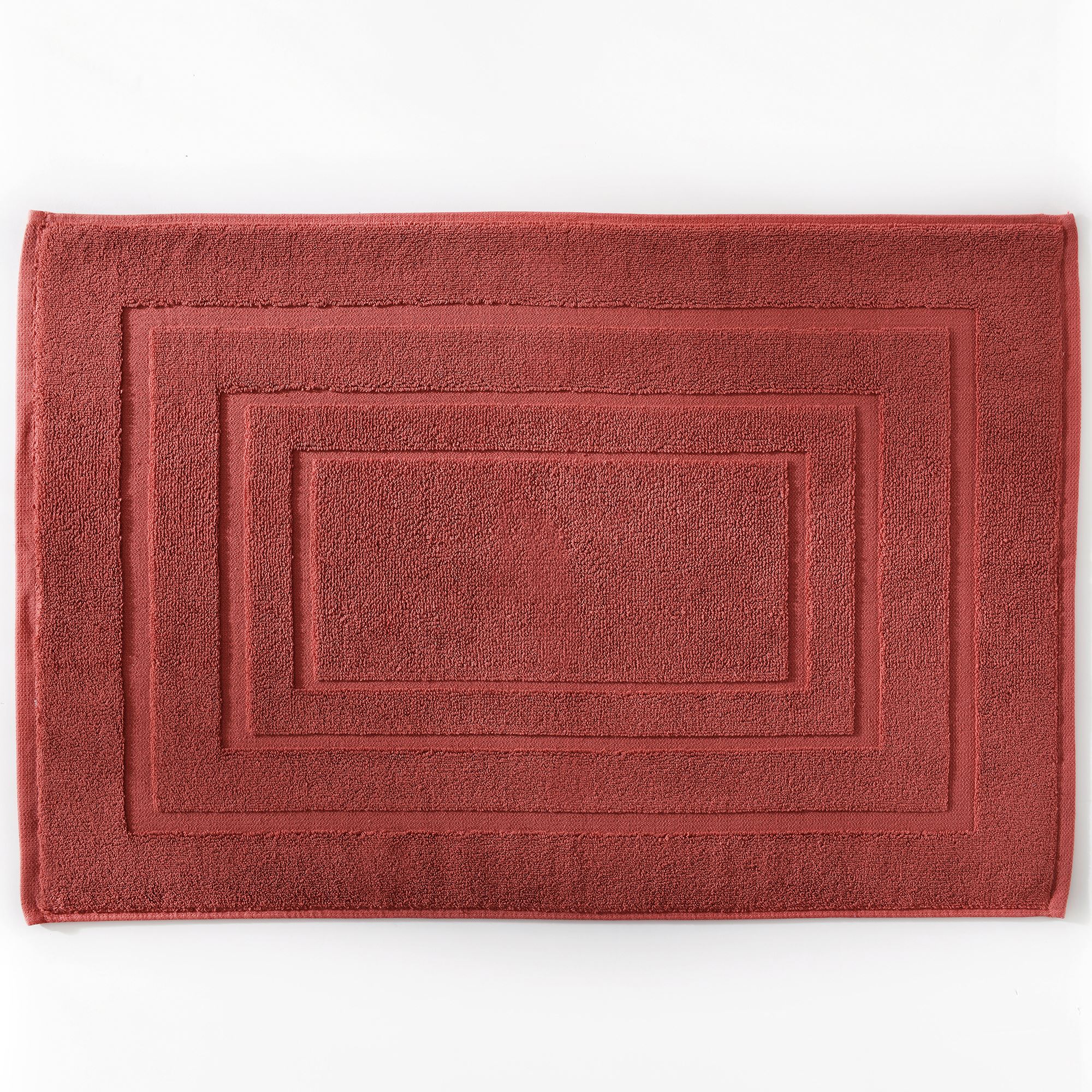 tapis de bain 50x75 rouge grenade en coton 900 g/m²