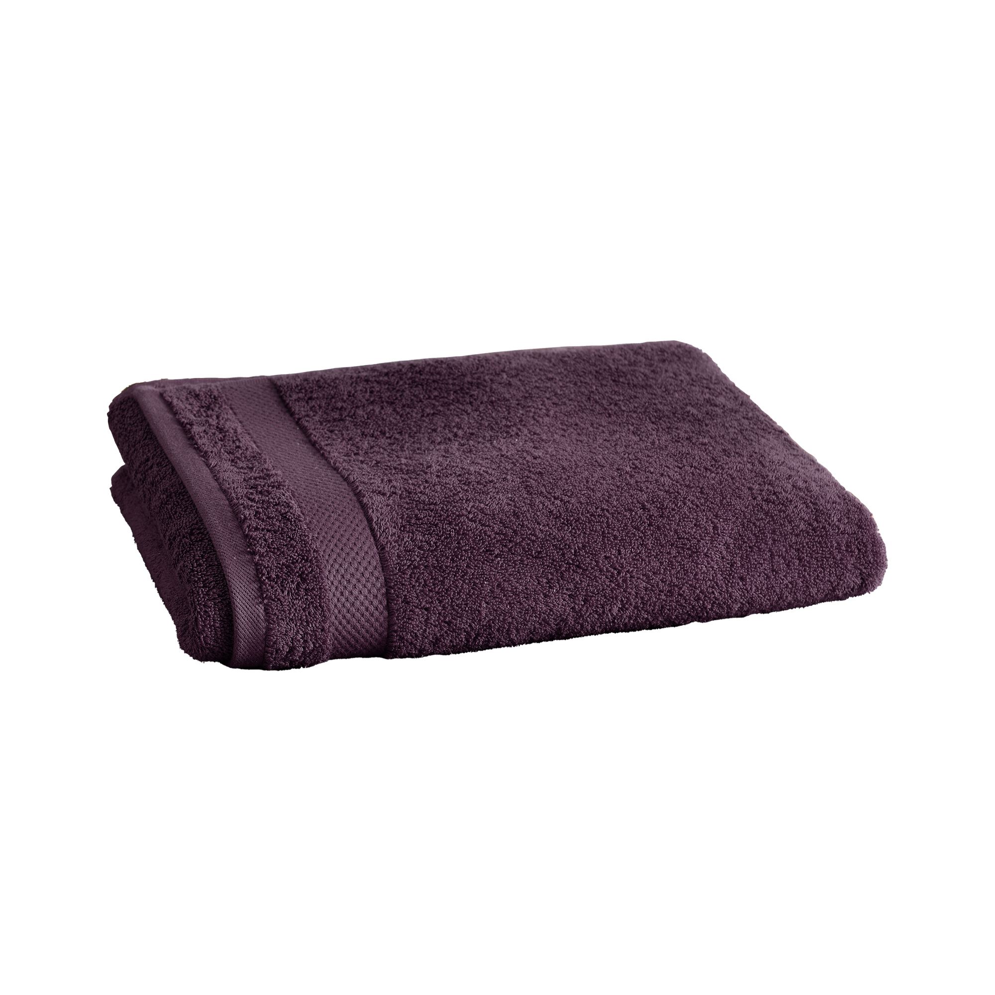 serviette de toilette 50x100 violet aubergine en coton 500 g/m²