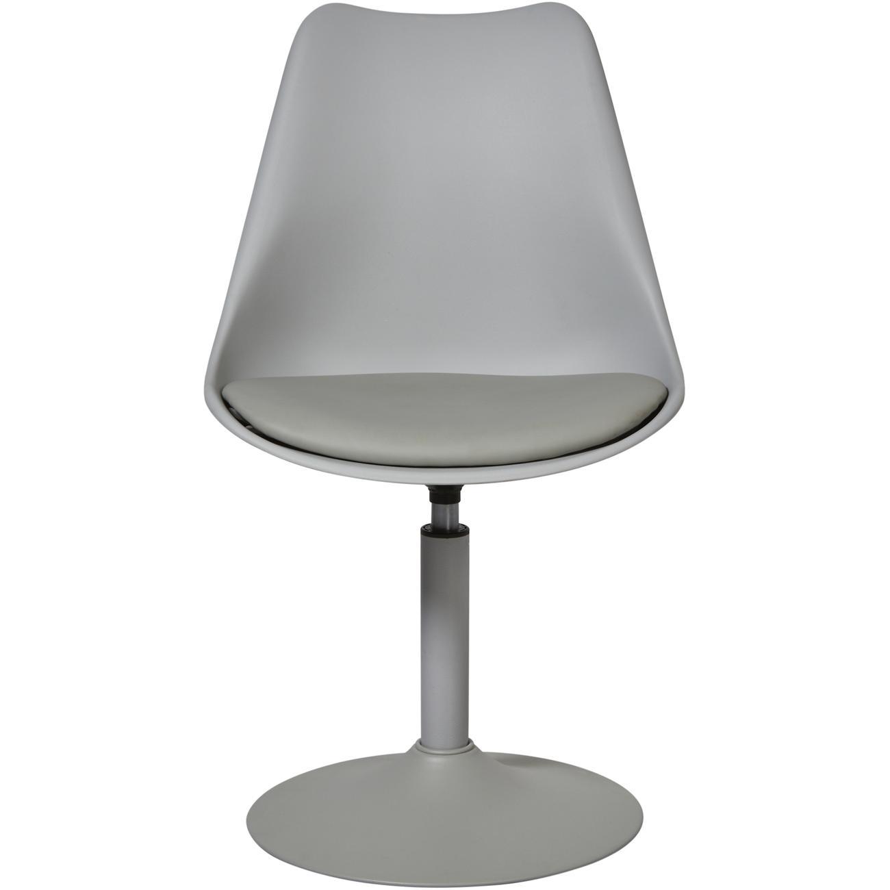 Lot de 2 – Chaise assise plastique dur abs gris pieds metal