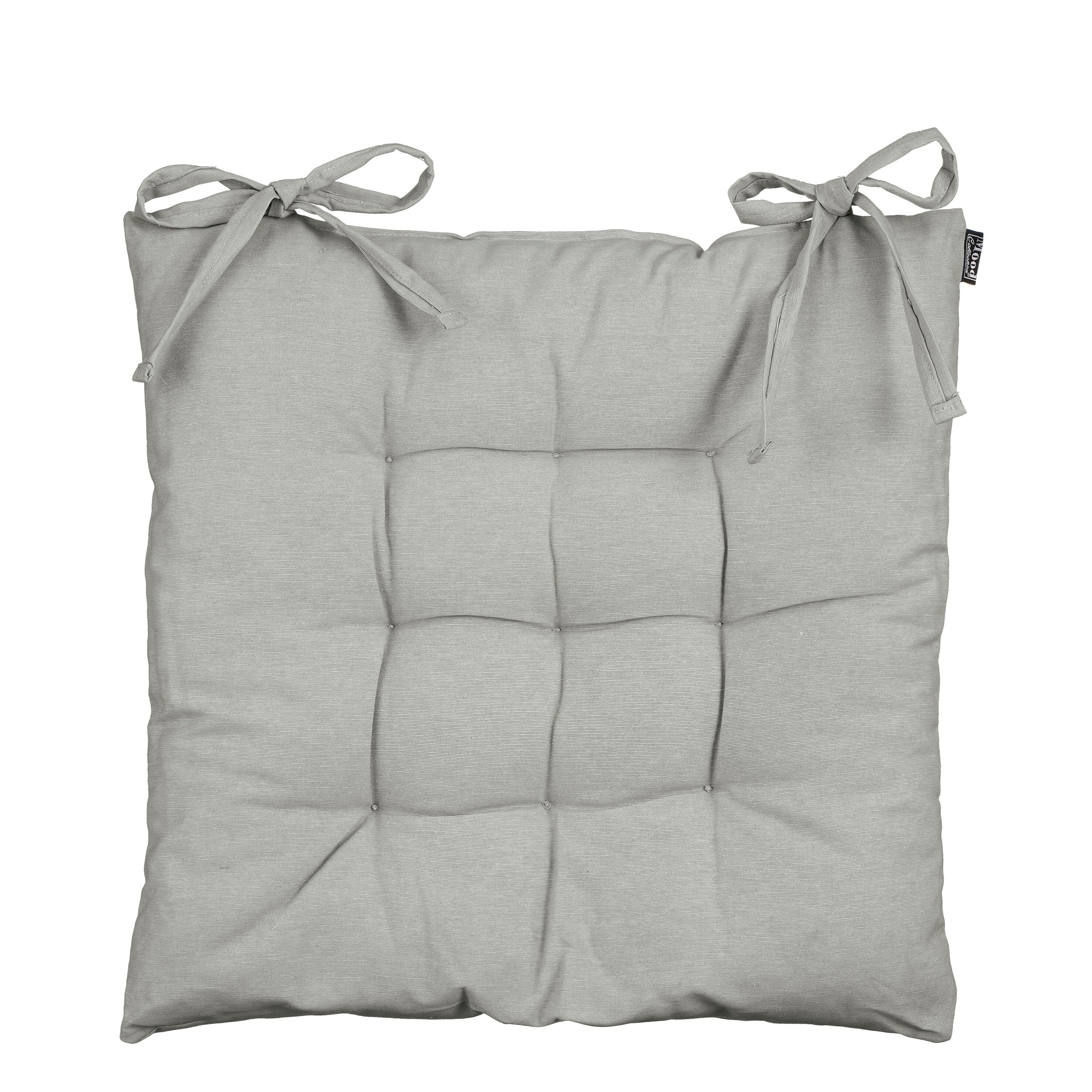 Coussin de chaise d'exterieur en coton gris clair 46x46