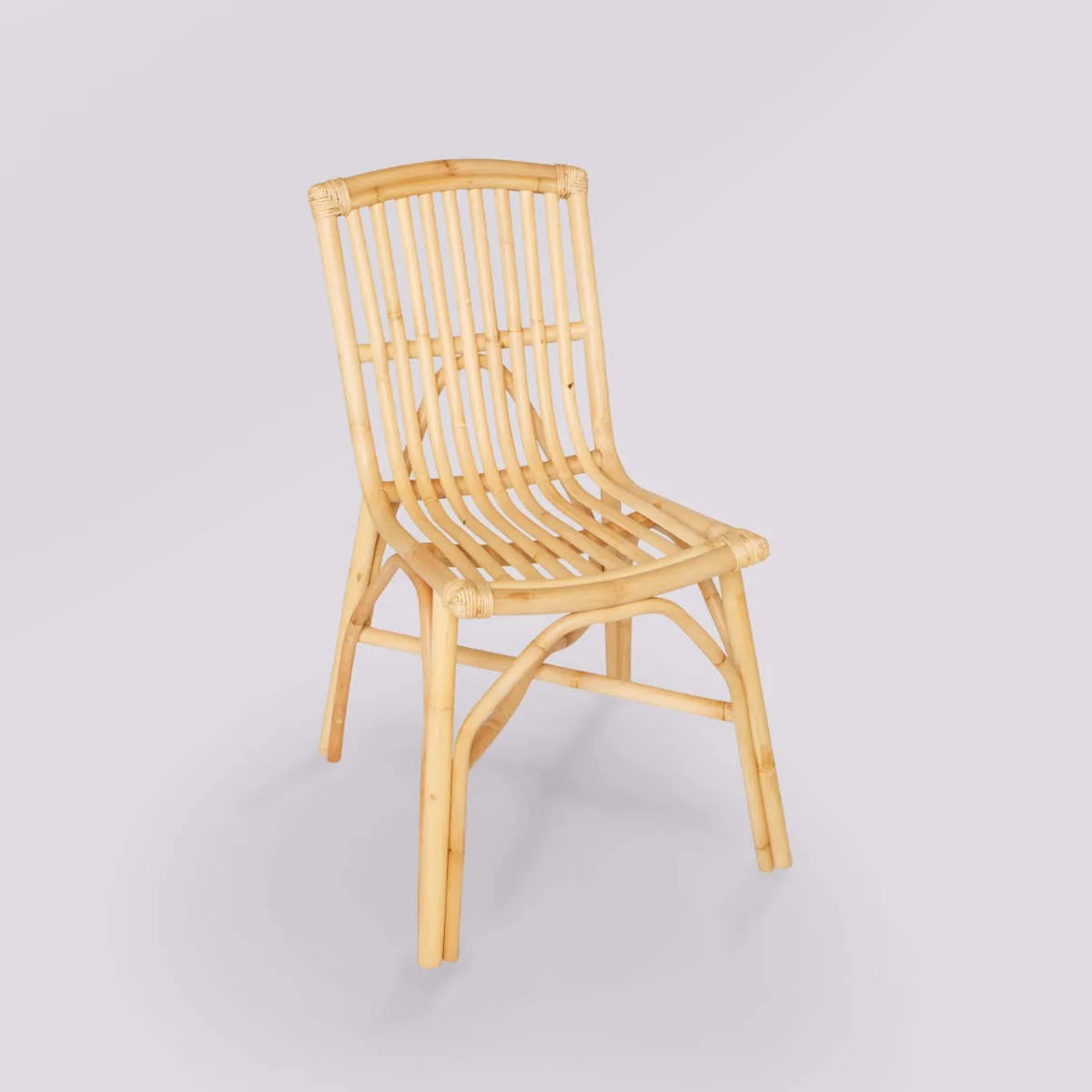 Chaise en rotin vintage beige