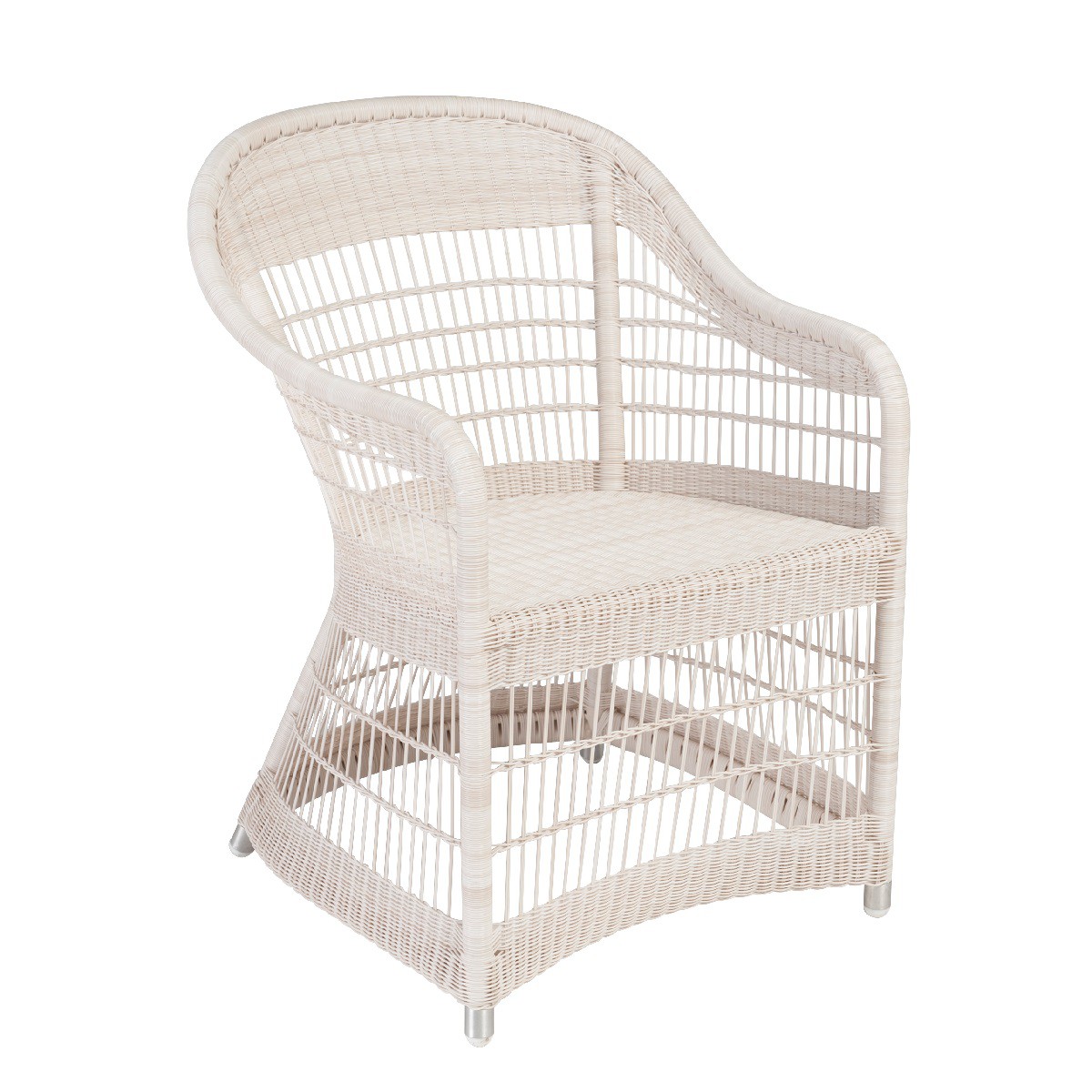 Fauteuil de table de jardin en résine blanche