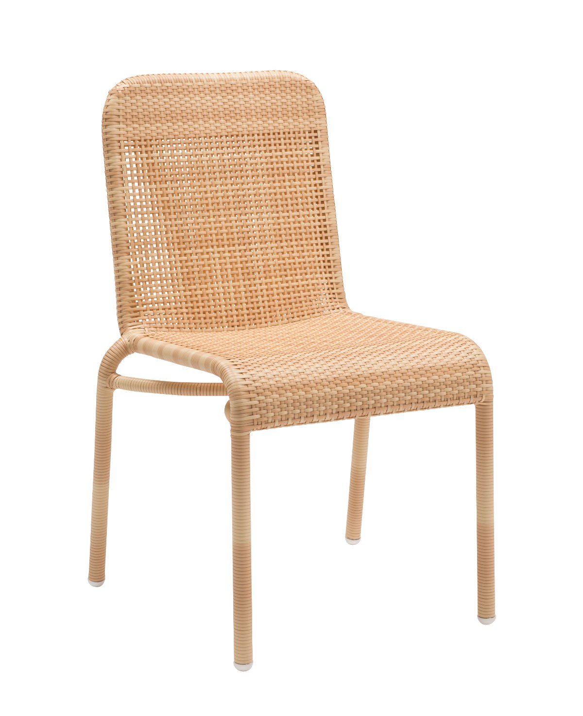 Chaise de jardin tressée en résine beige