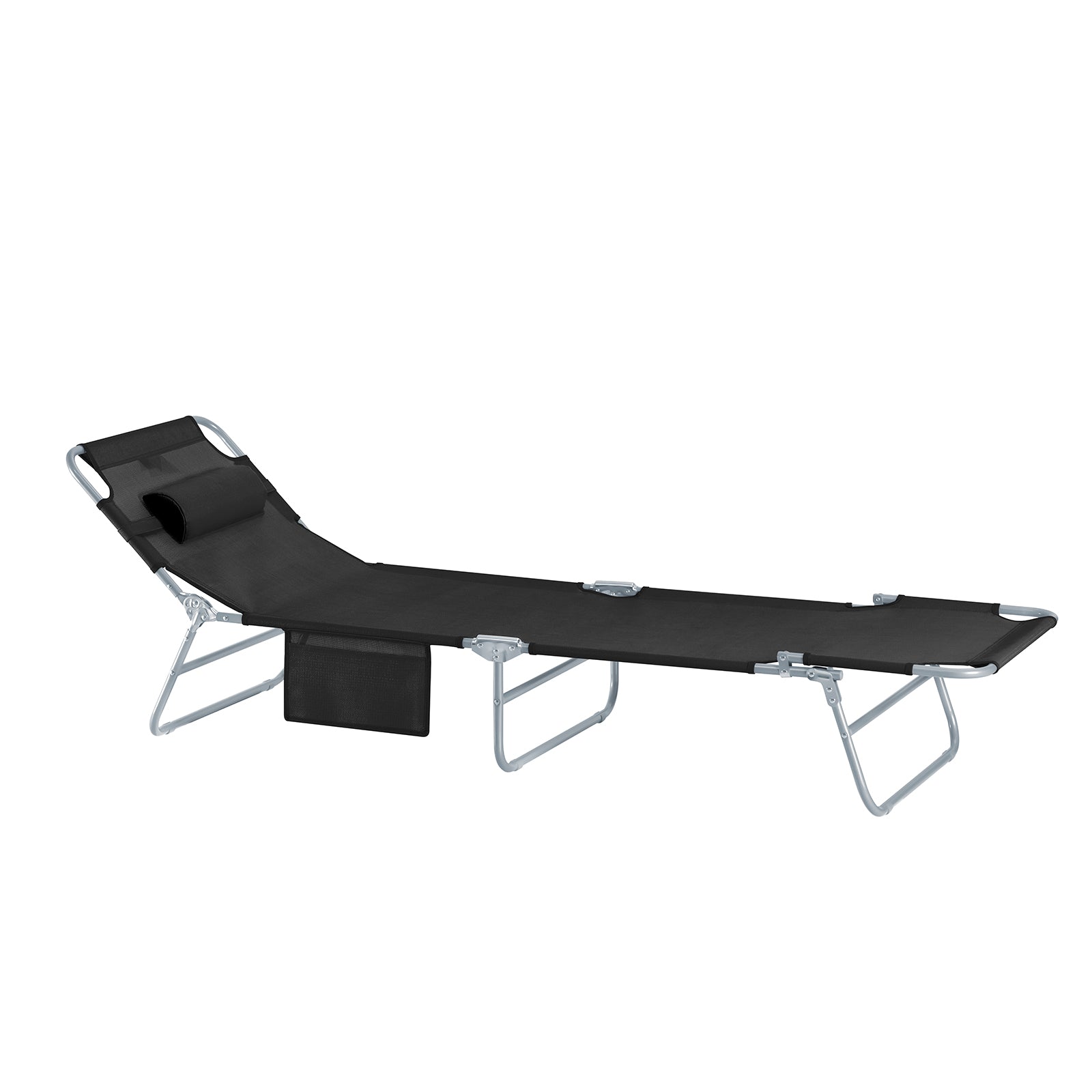 Chaise longue pliable et réglable noir