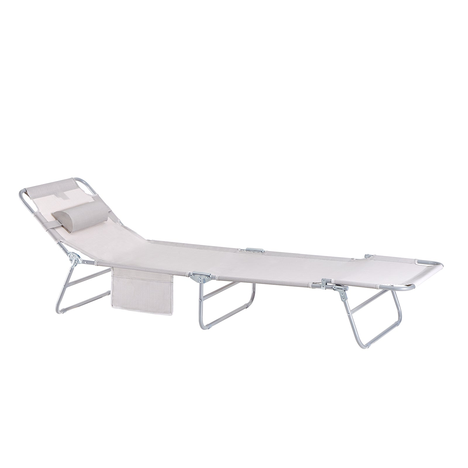 Chaise longue pliable et réglable beige