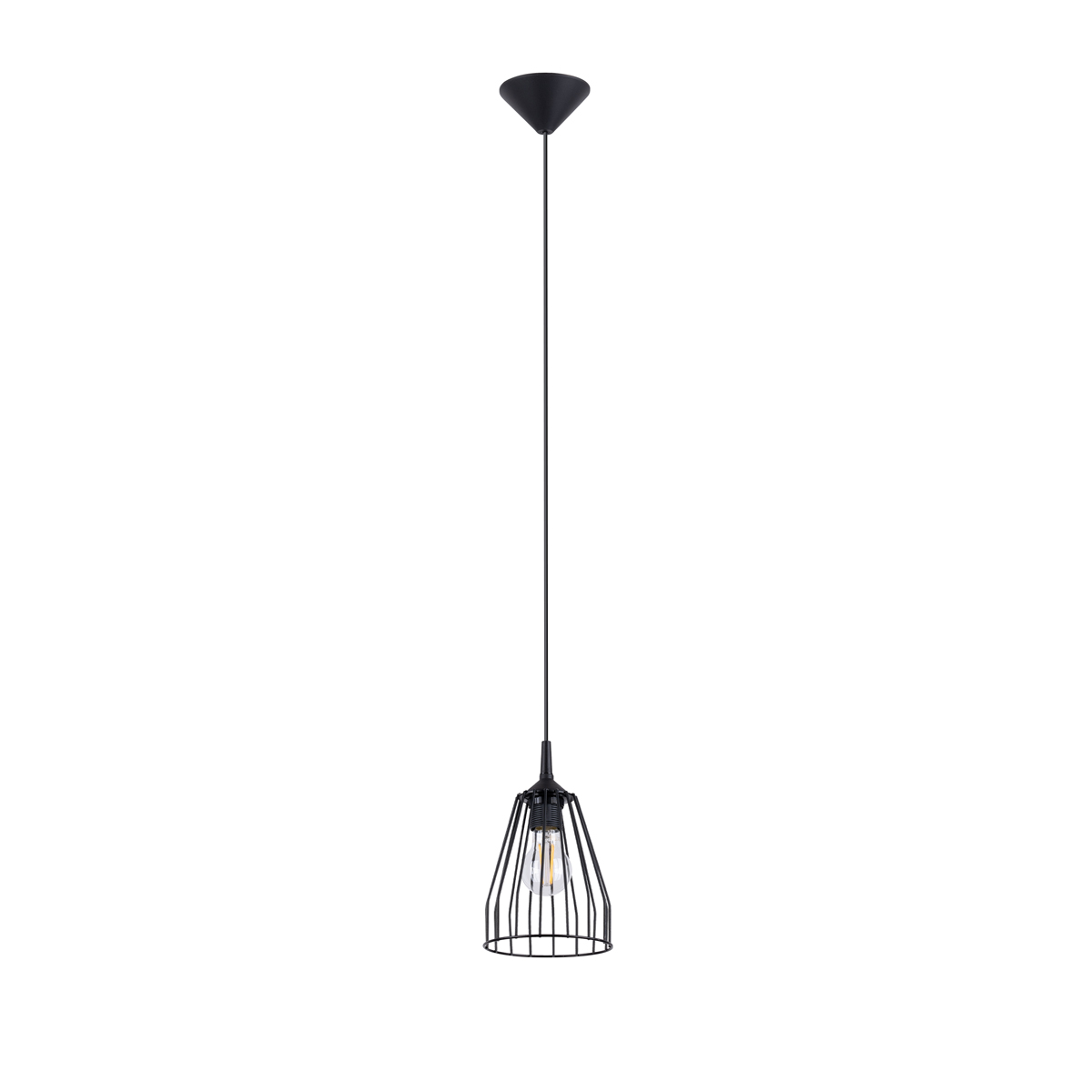 Suspension conique en métal, noir L: 15cm