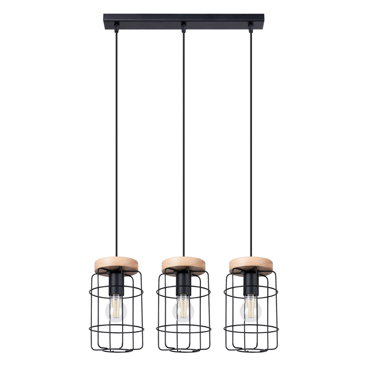 Suspension conique en métal, noir L: 160cm