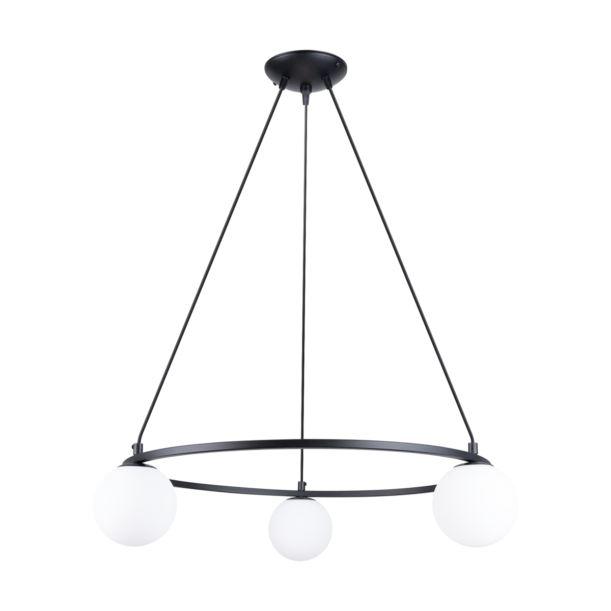 Suspension ronde en métal, noir L: 65cm