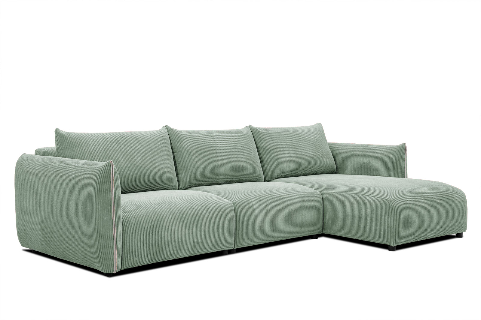 Canapé d'angle 4 places Tissu Moderne Confort Vert Promotion