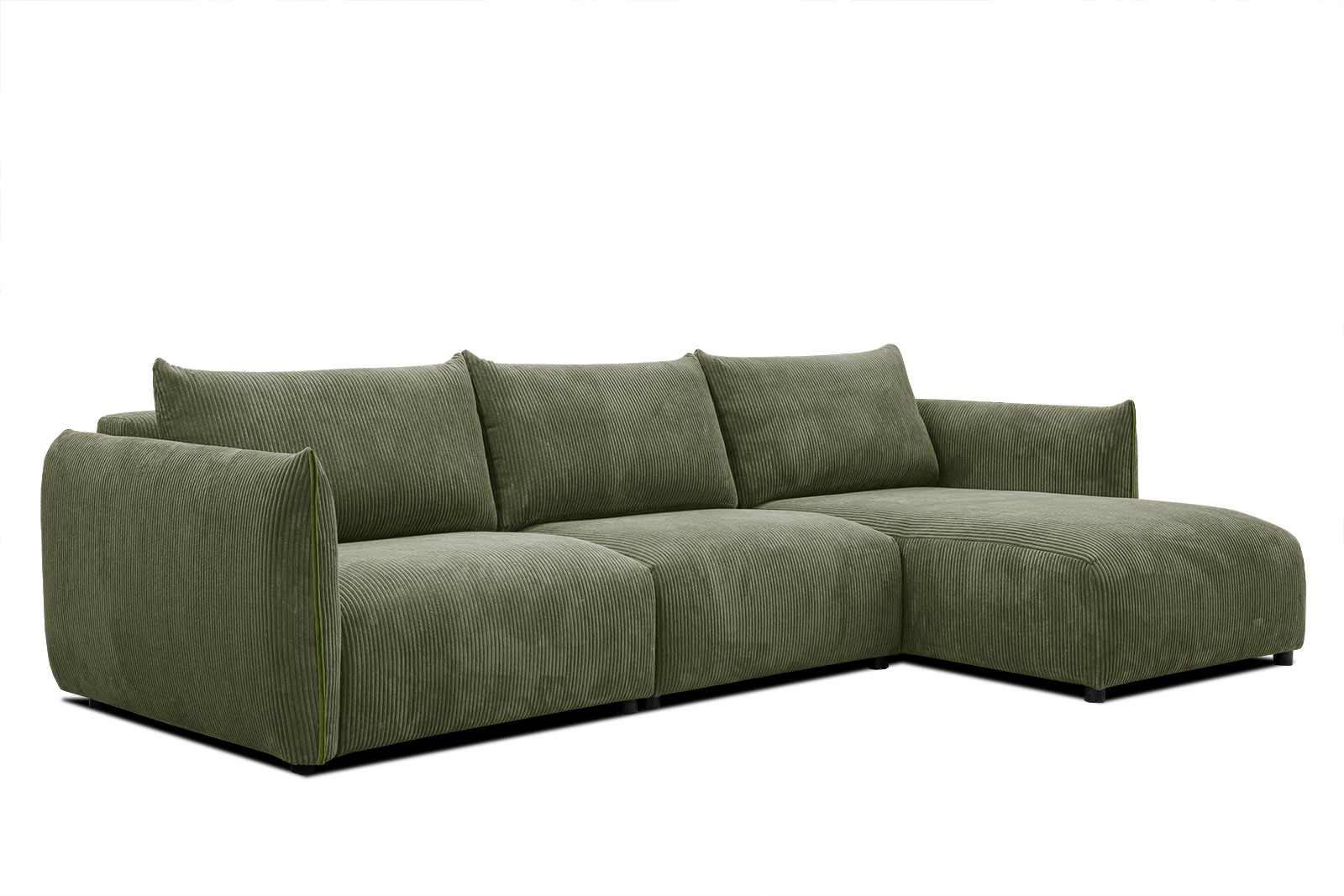 Canapé d'angle 4 places Tissu Moderne Confort Vert Promotion