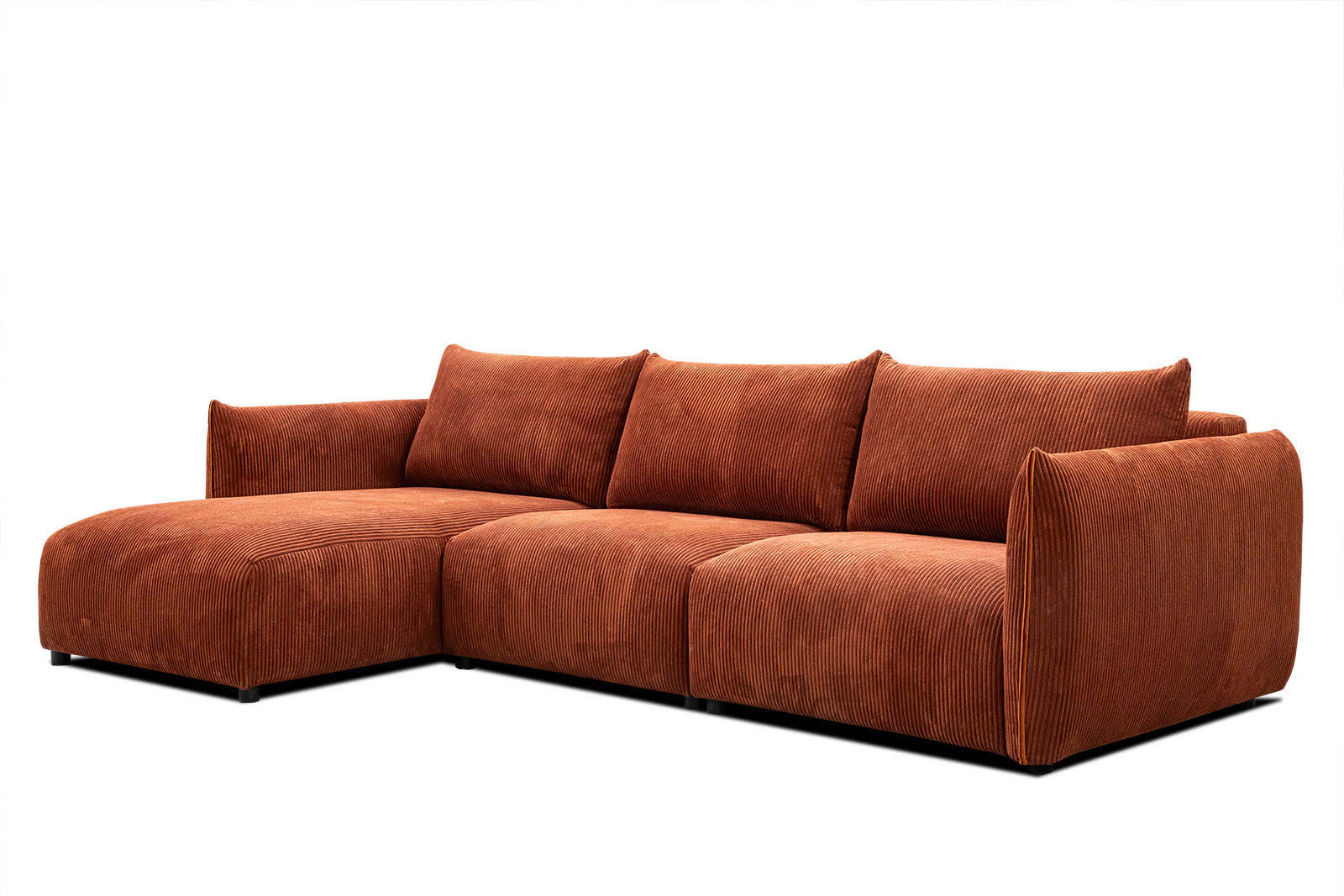 Canapé d'angle 4 places Marron Tissu Moderne Confort