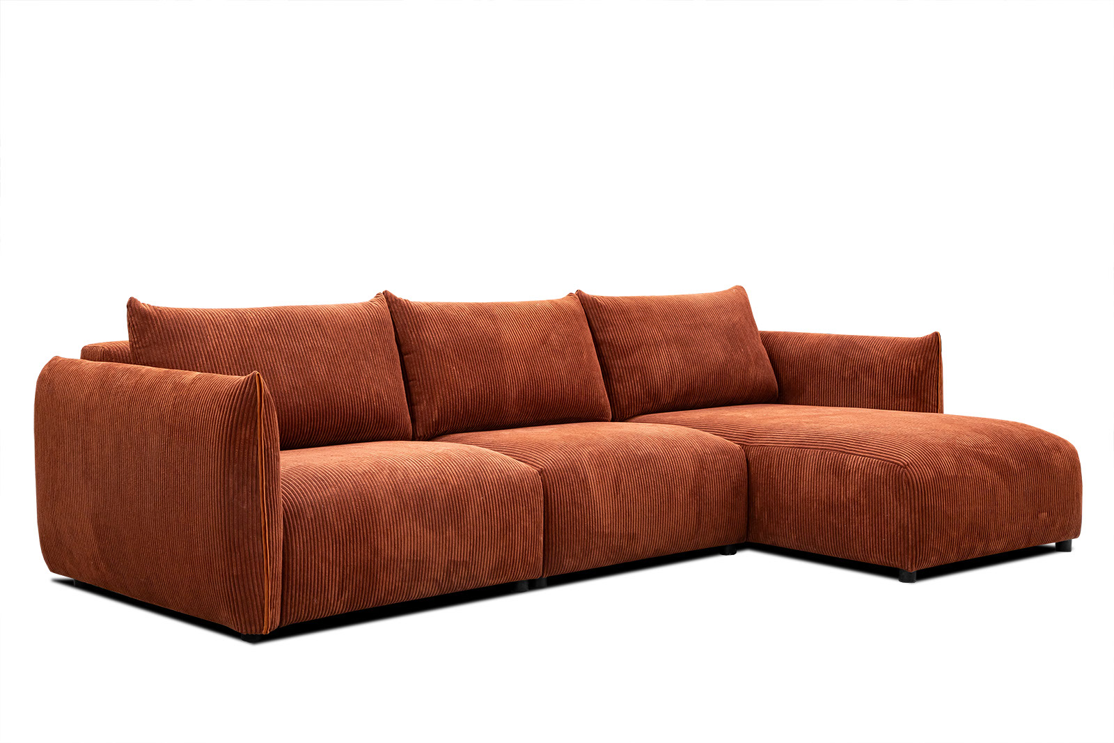 Canapé d'angle 4 places Marron Tissu Moderne Confort Promotion